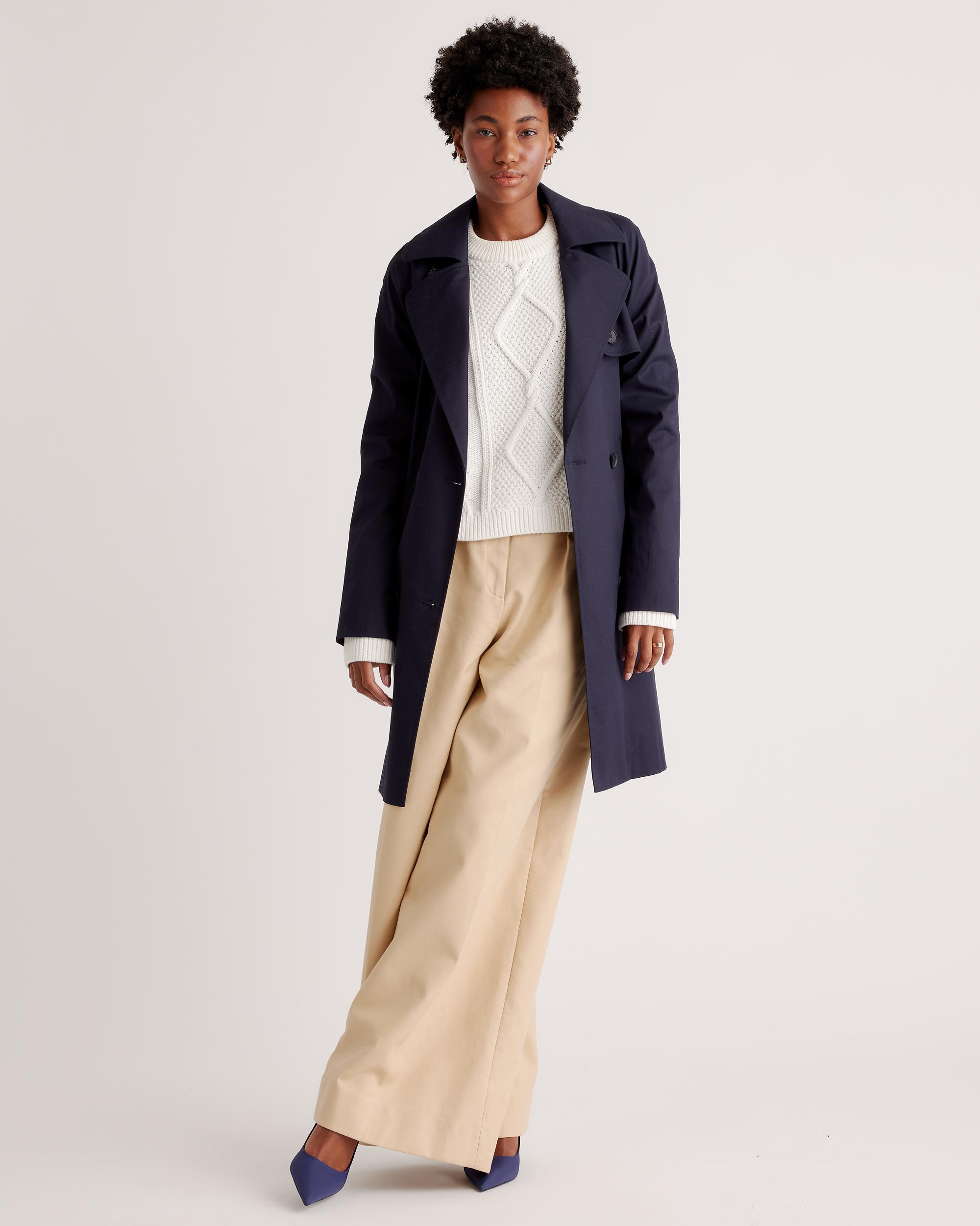 Quince | Women's Cropped Cable Crew Sweater Organic Cotton Product Image