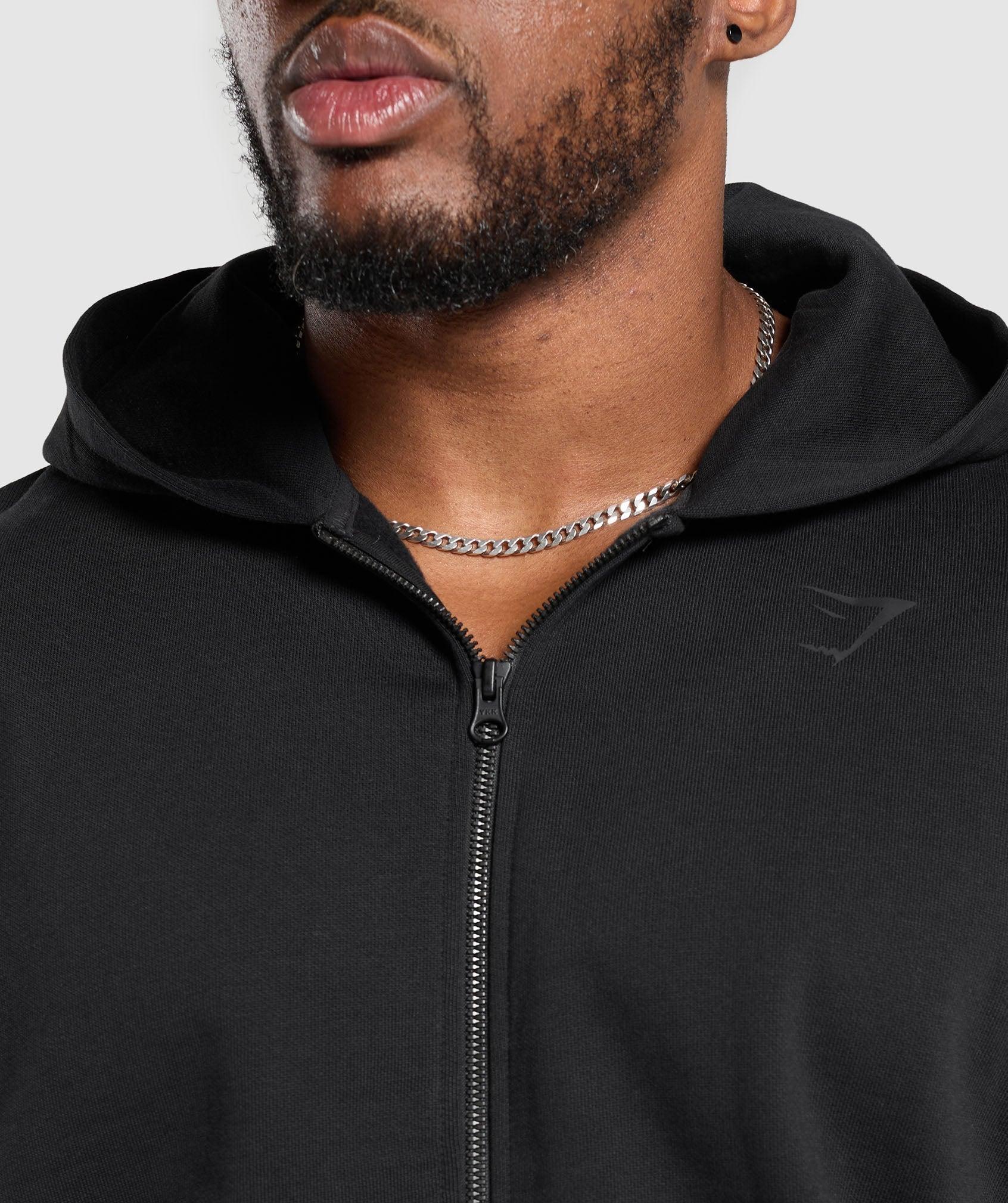 Gymshark Power Zip Up Hoodie - Black Male Product Image