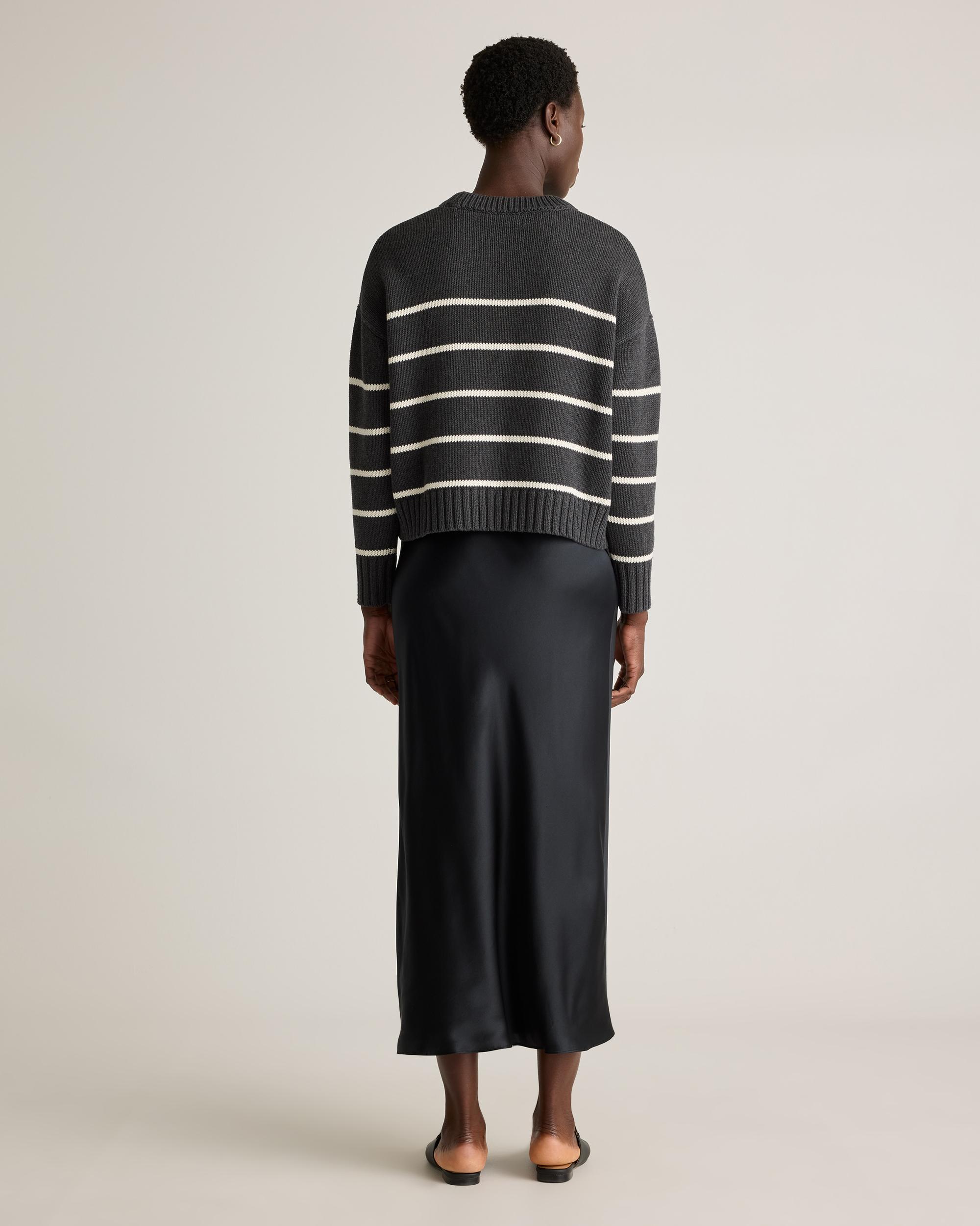 Quince | Women's Striped Crew Sweater Organic Cotton Product Image