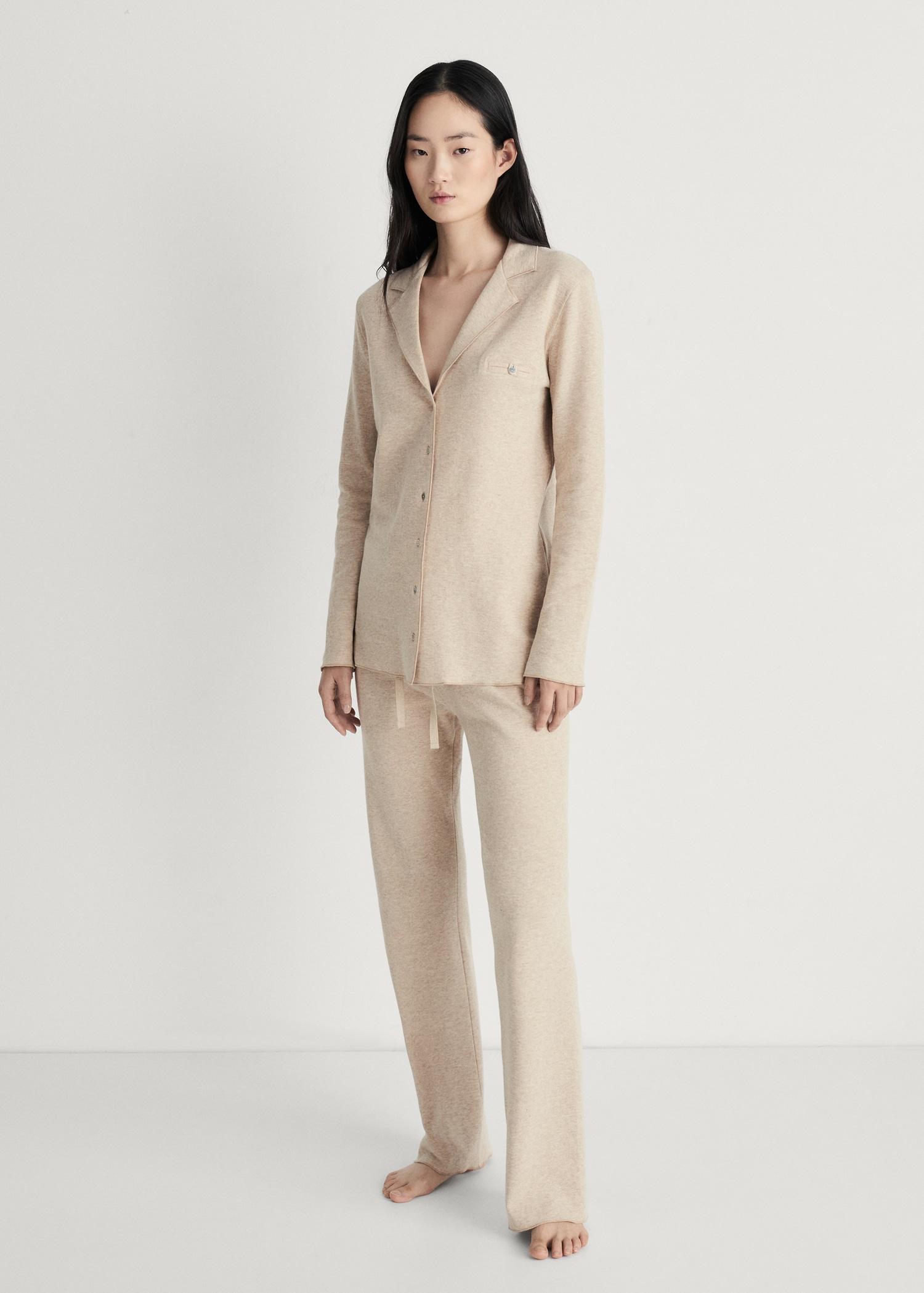 Double-face cotton t-shirt - Women | MANGO USA Product Image