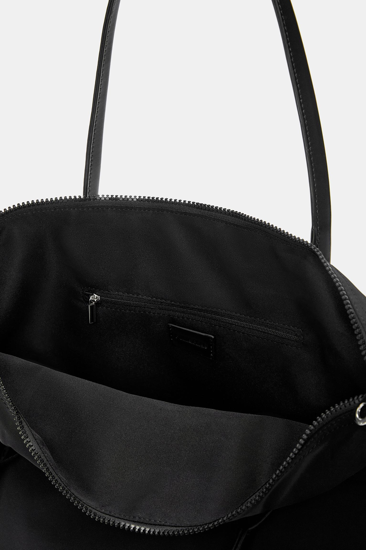 Nylon shopper bag with charm detail Product Image