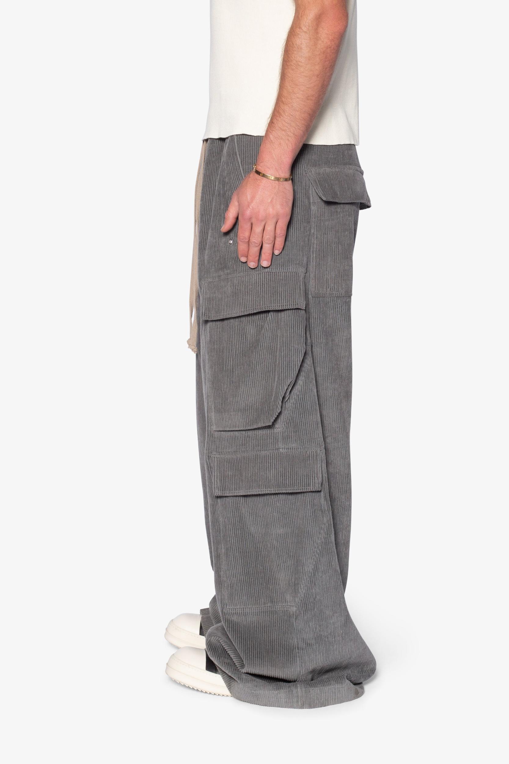 Corduroy Rave Double Cargo Pants - Grey Product Image