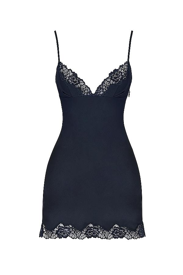 Soraya  navy satin slip dress Product Image
