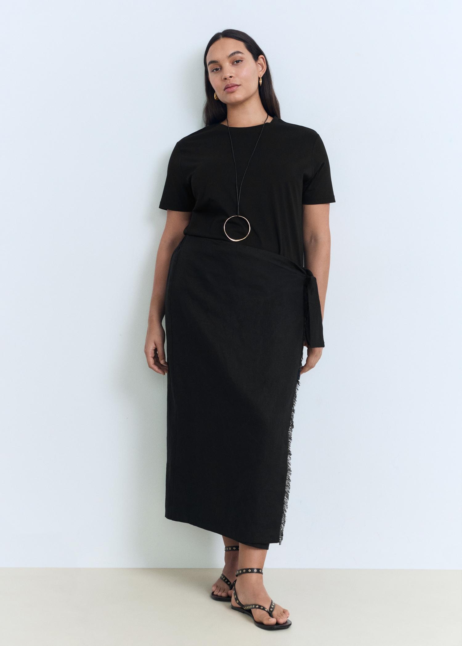 Cotton short-sleeved t-shirt - Women | MANGO USA Product Image