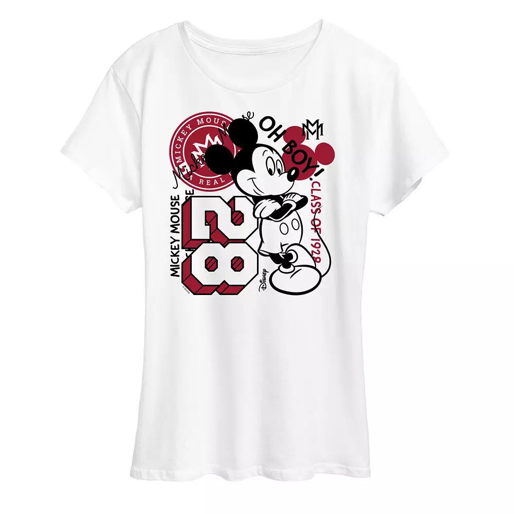 Disney's Mickey Mouse Women's Collegiate Collage Graphic Tee,  Product Image