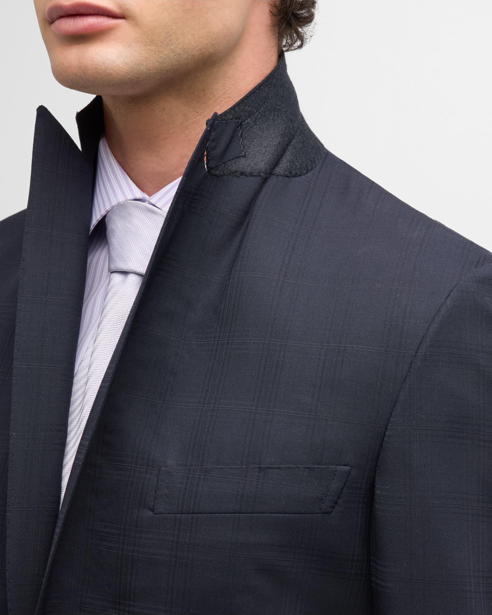 Men's Tonal Plaid Suit Product Image