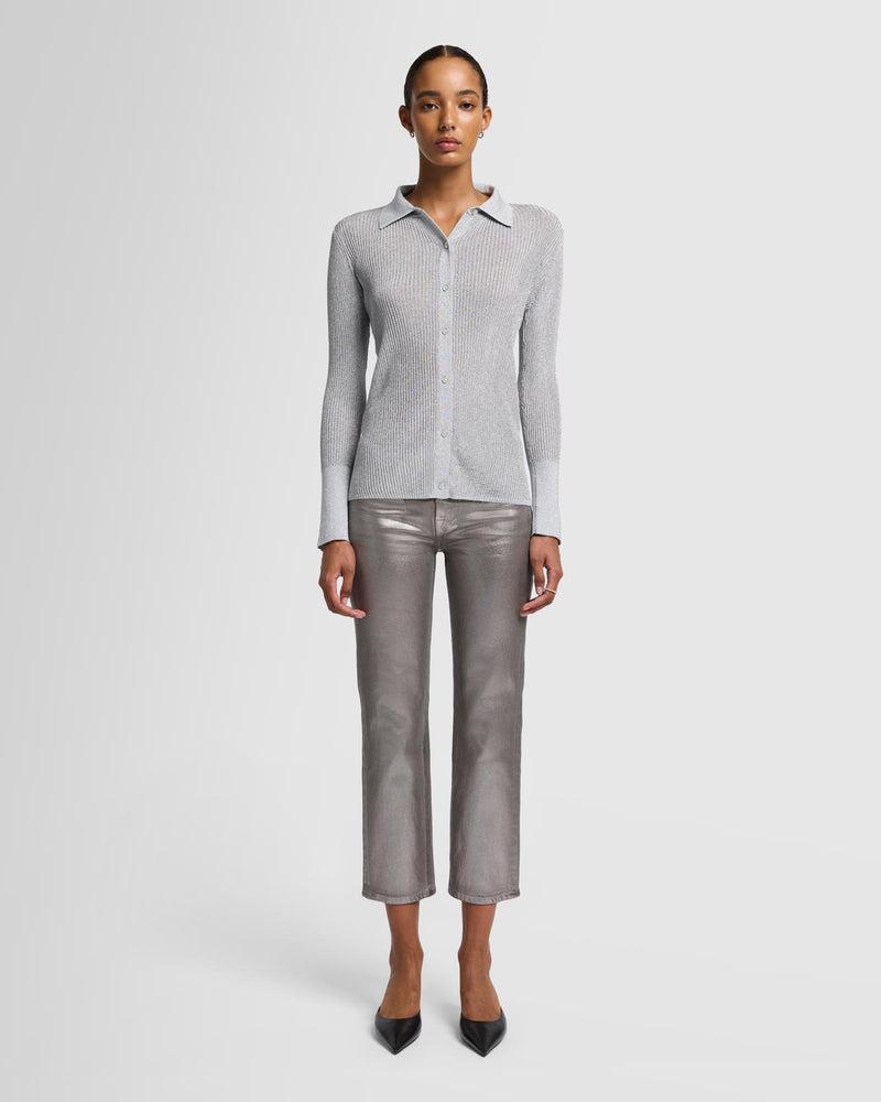 Metallic Long Sleeve Cardigan Product Image