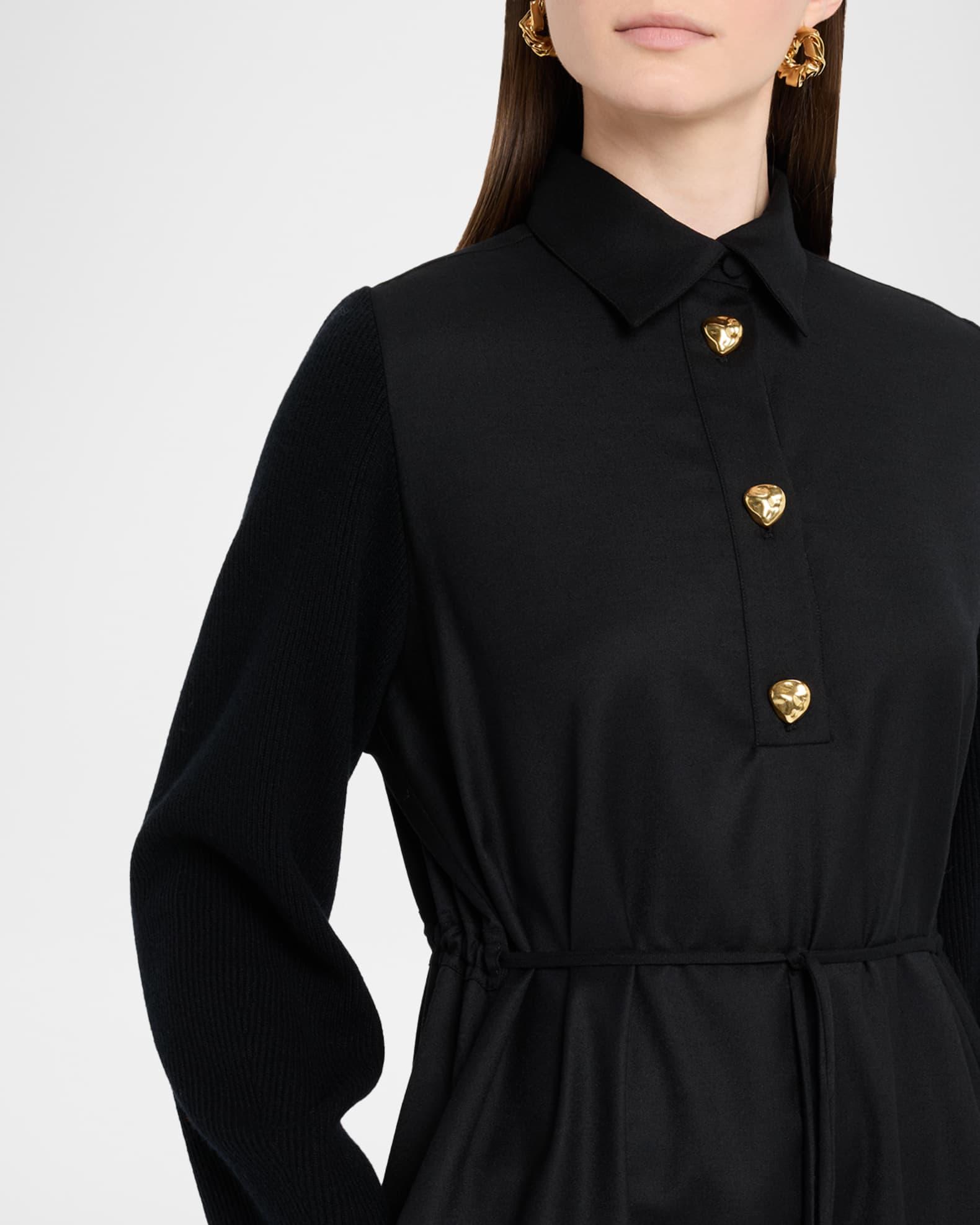 A-Line Mixed Media Midi Dress Product Image