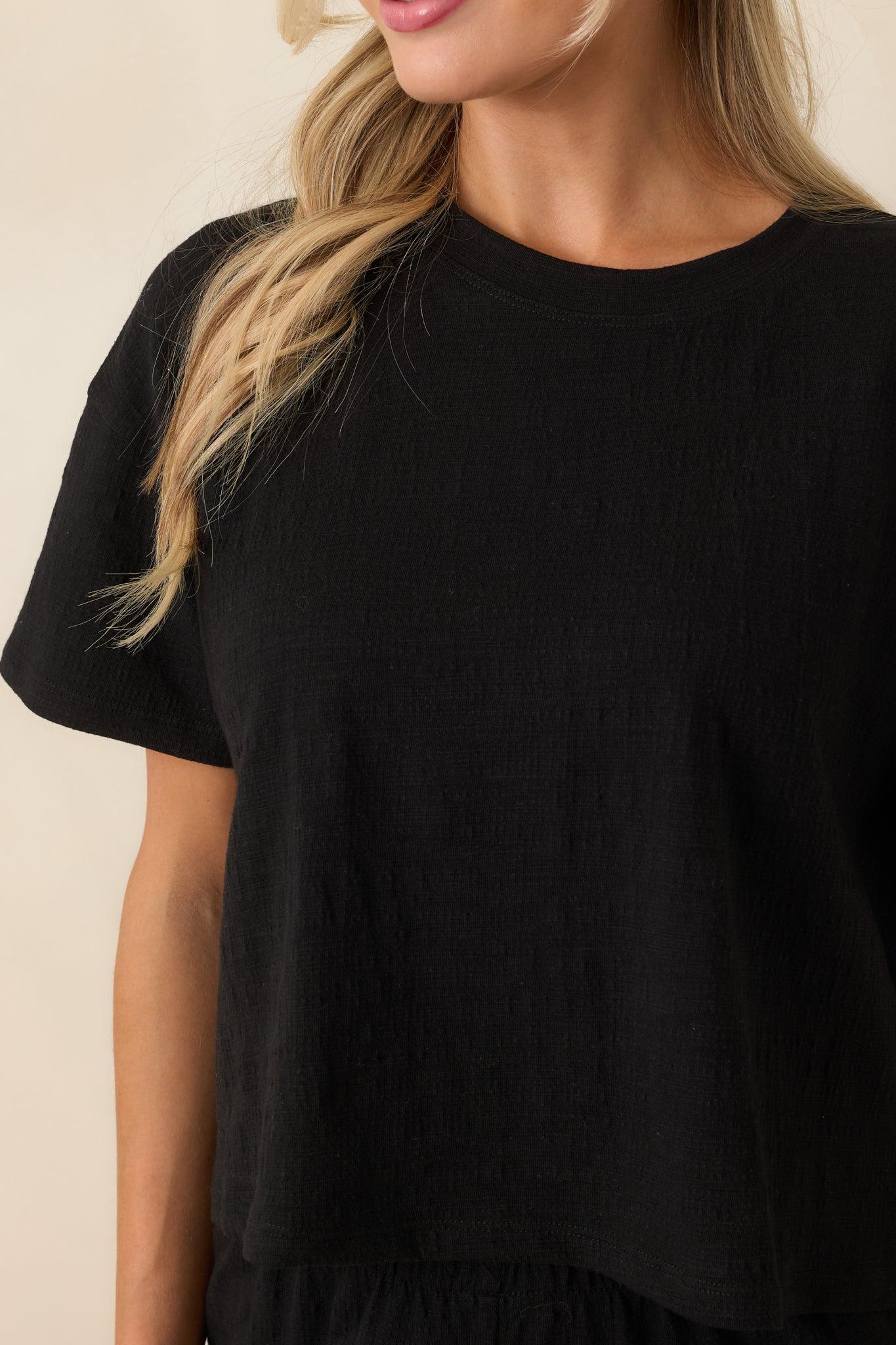 Z Supply Sway Black Textured Cropped Tee Product Image