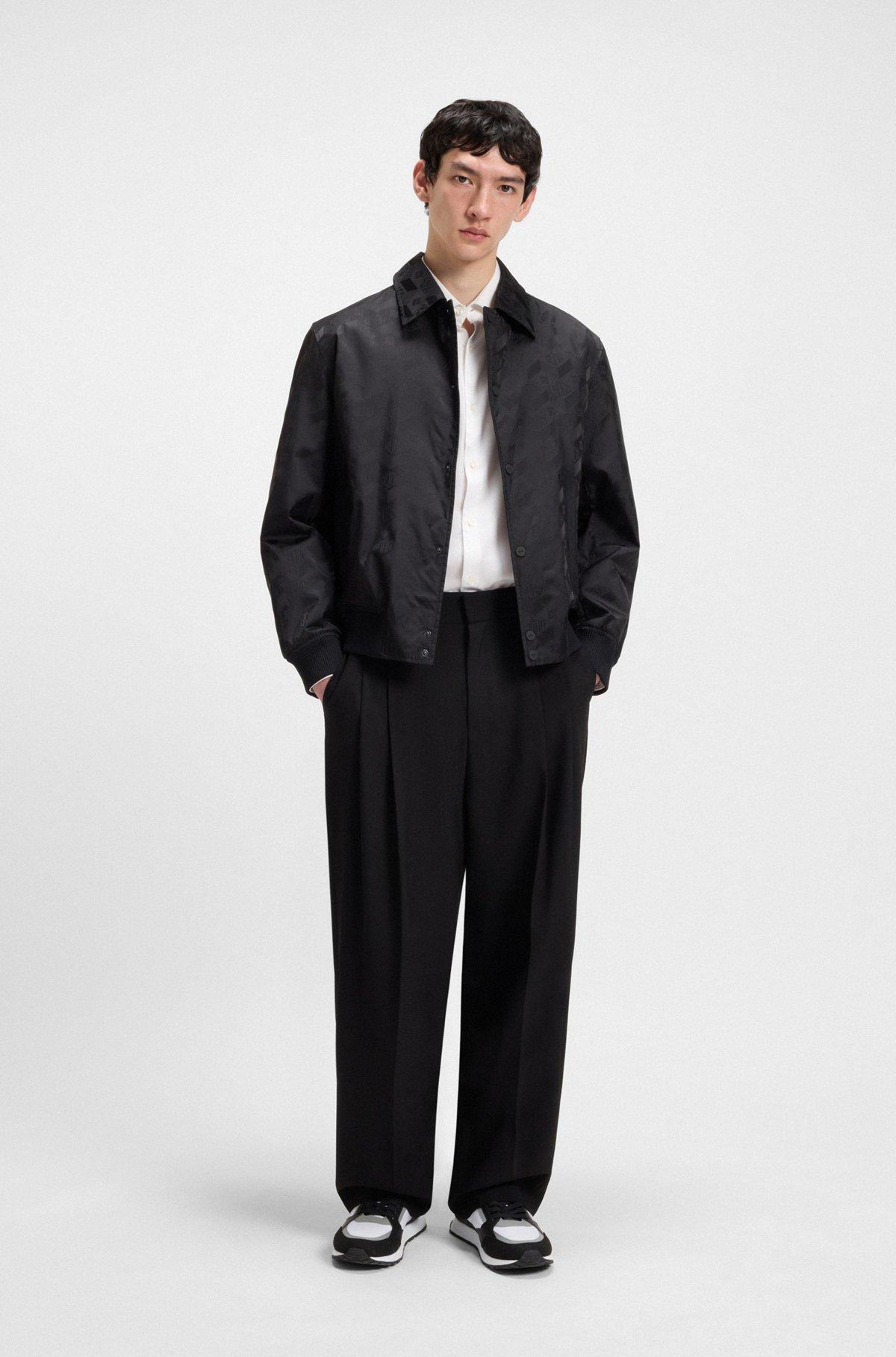 HUGO - Mixed-material trainers with branded accents - Dark Grey Product Image