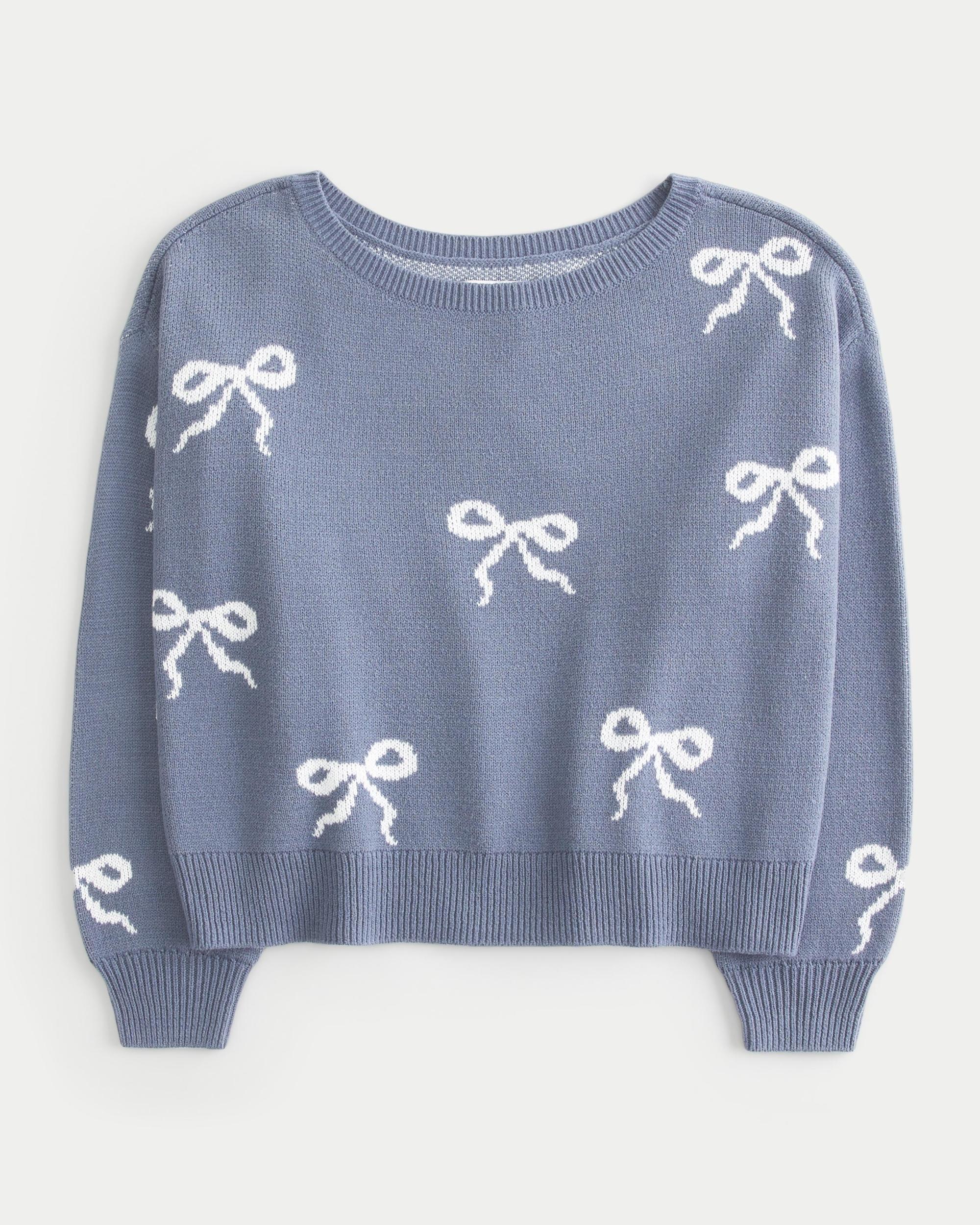 Easy Bow Graphic Off-the-Shoulder Sweater Product Image