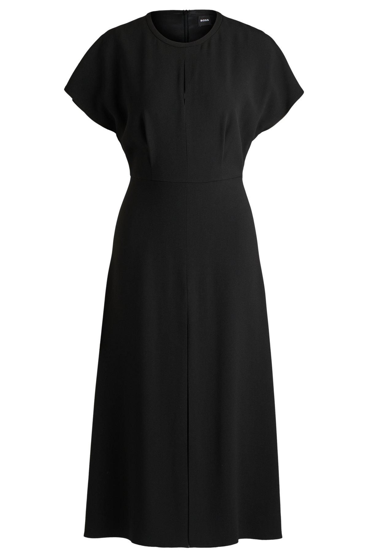 Keyhole-neckline dress with plissé insert Product Image