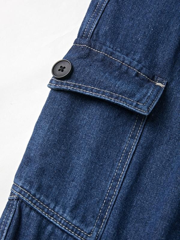 Punk Blue Wash Baggy Cargo Jeans Product Image