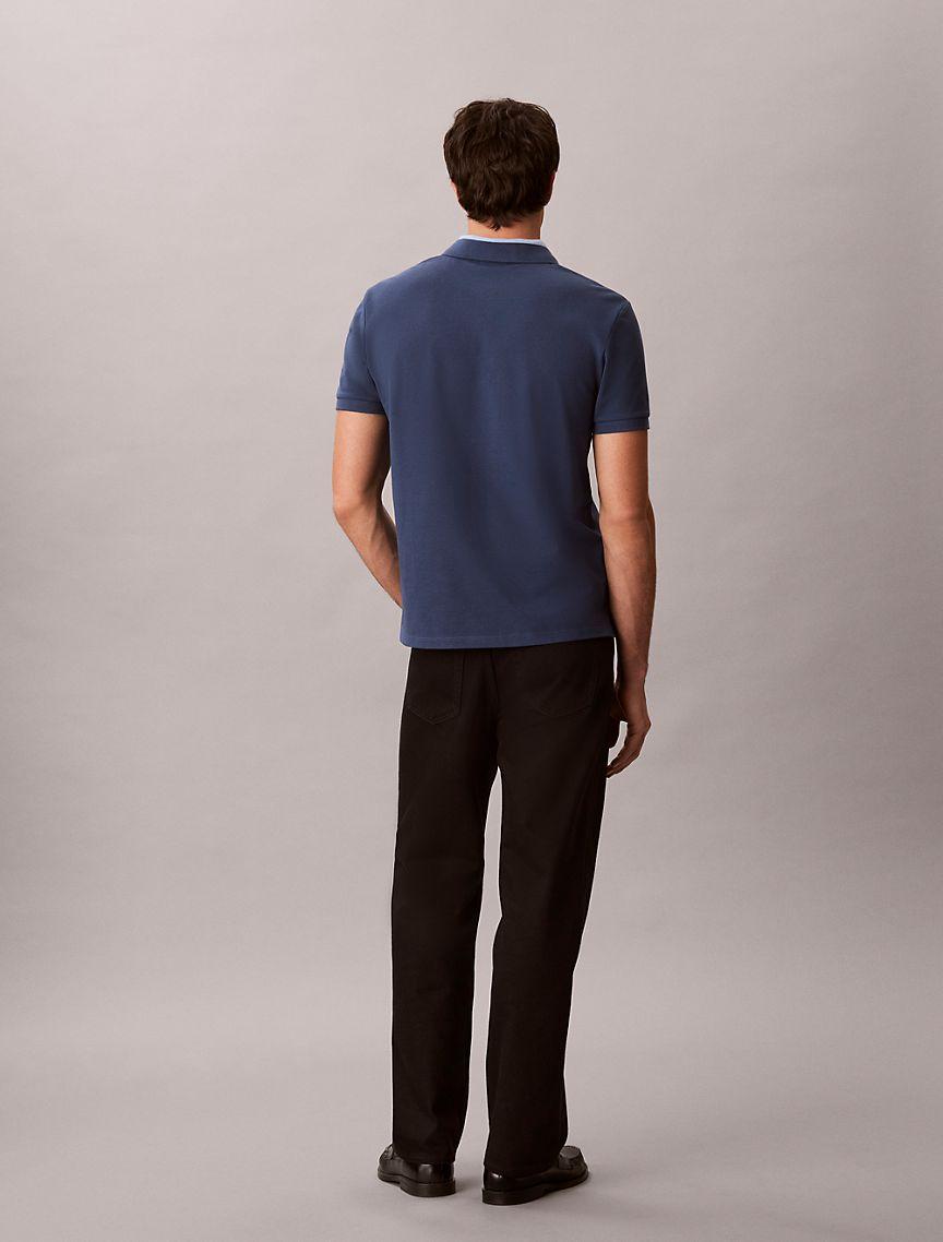 Pique Colorblock Collar Polo Shirt Product Image