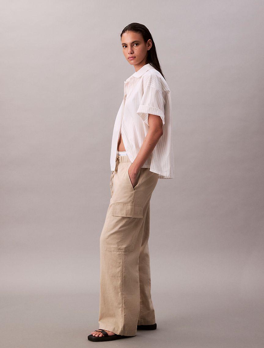 Linen Blend Cargo Pants Product Image