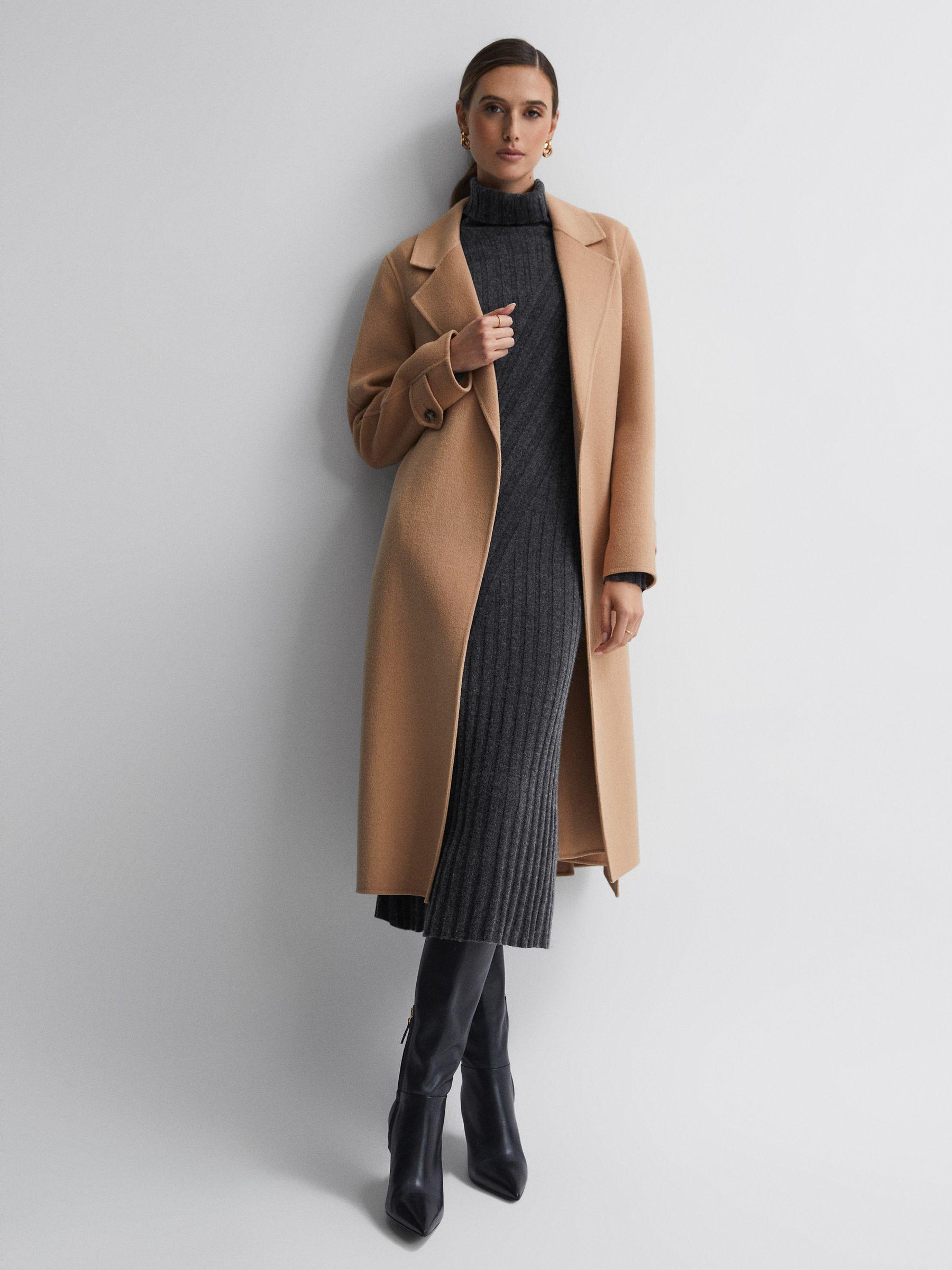 Petite Knitted Roll Neck Midi Dress in Charcoal Product Image