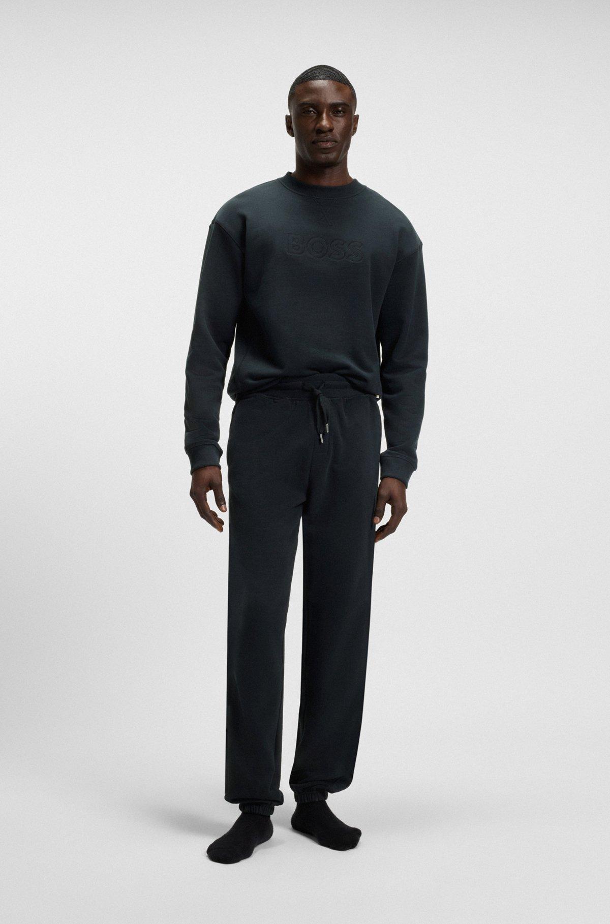 Cotton-terry tracksuit bottoms with embroidered logo Product Image