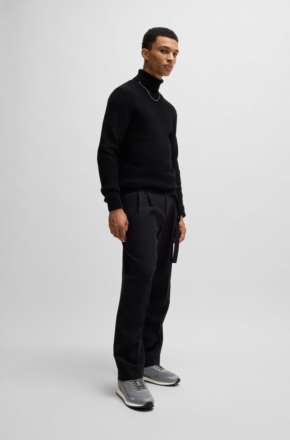 Mixed-material trainers with corduroy-effect trims Product Image