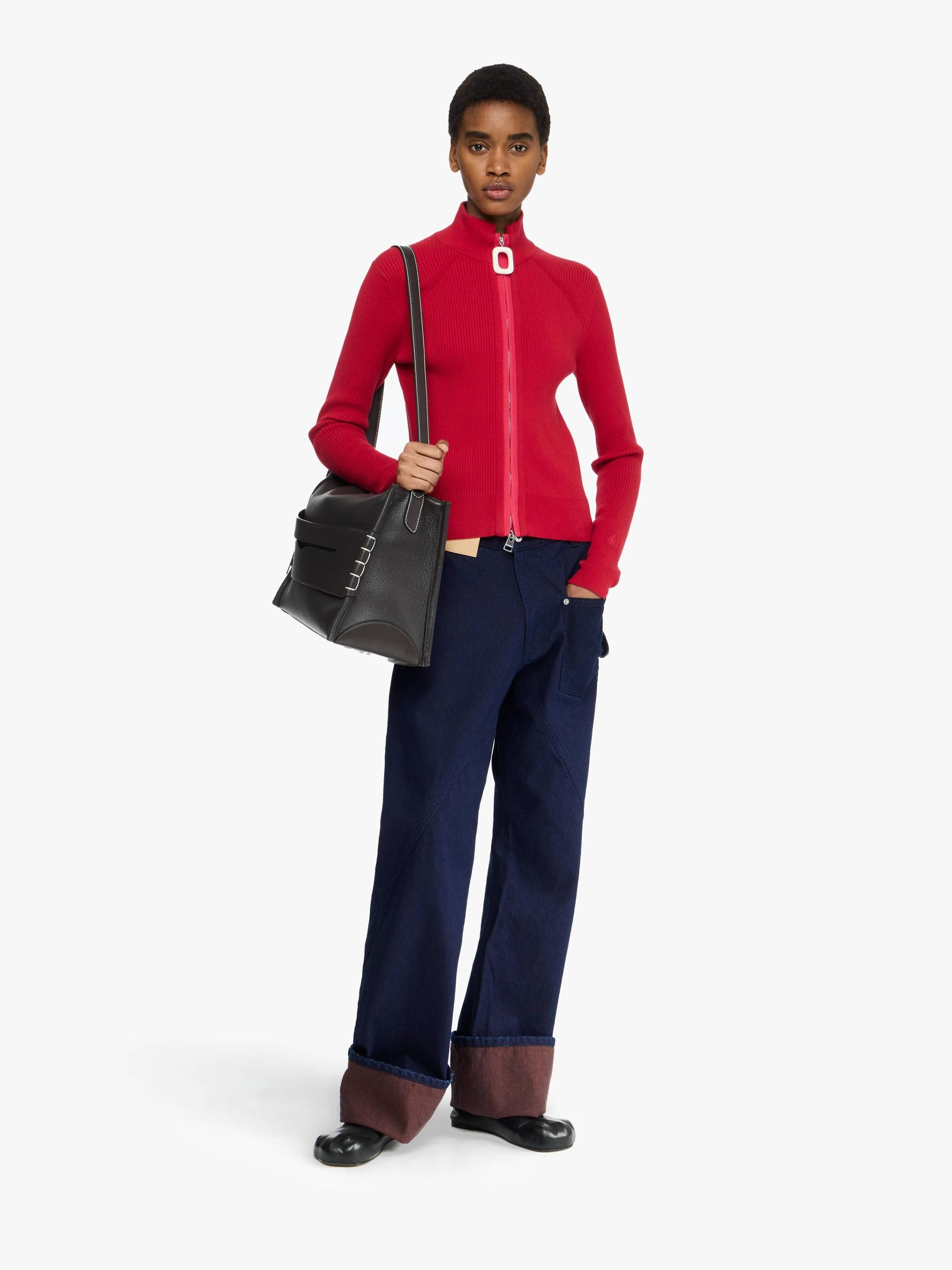 FITTED ZIP UP CARDIGAN Product Image