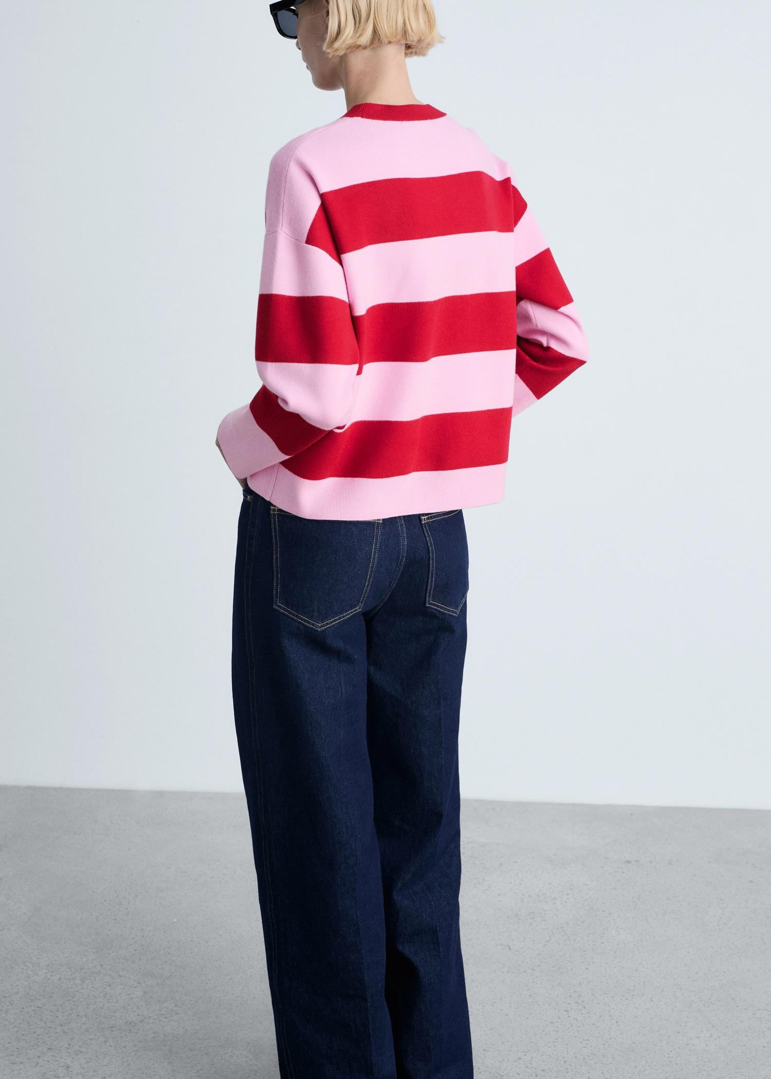 Round-neck striped sweater - Women | MANGO USA Product Image