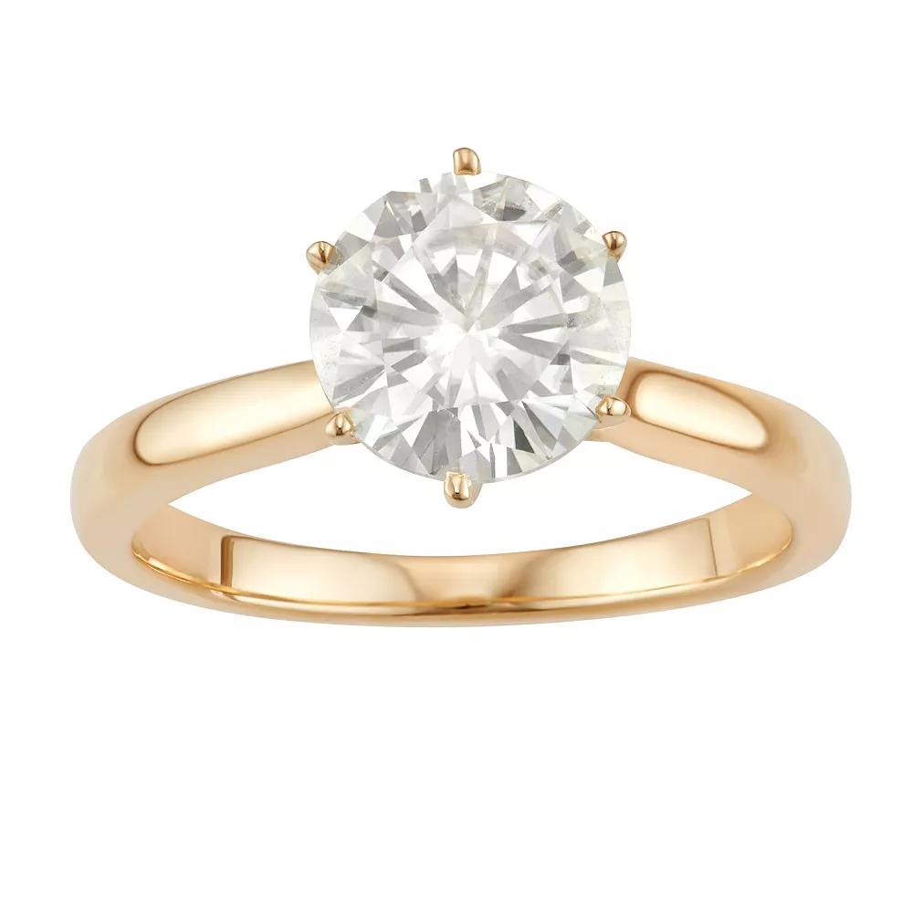14k Gold 1 9/10 Carat T.W. Lab-Created Moissanite 6-Prong Solitaire Ring, Women's, Size: 8, White Product Image