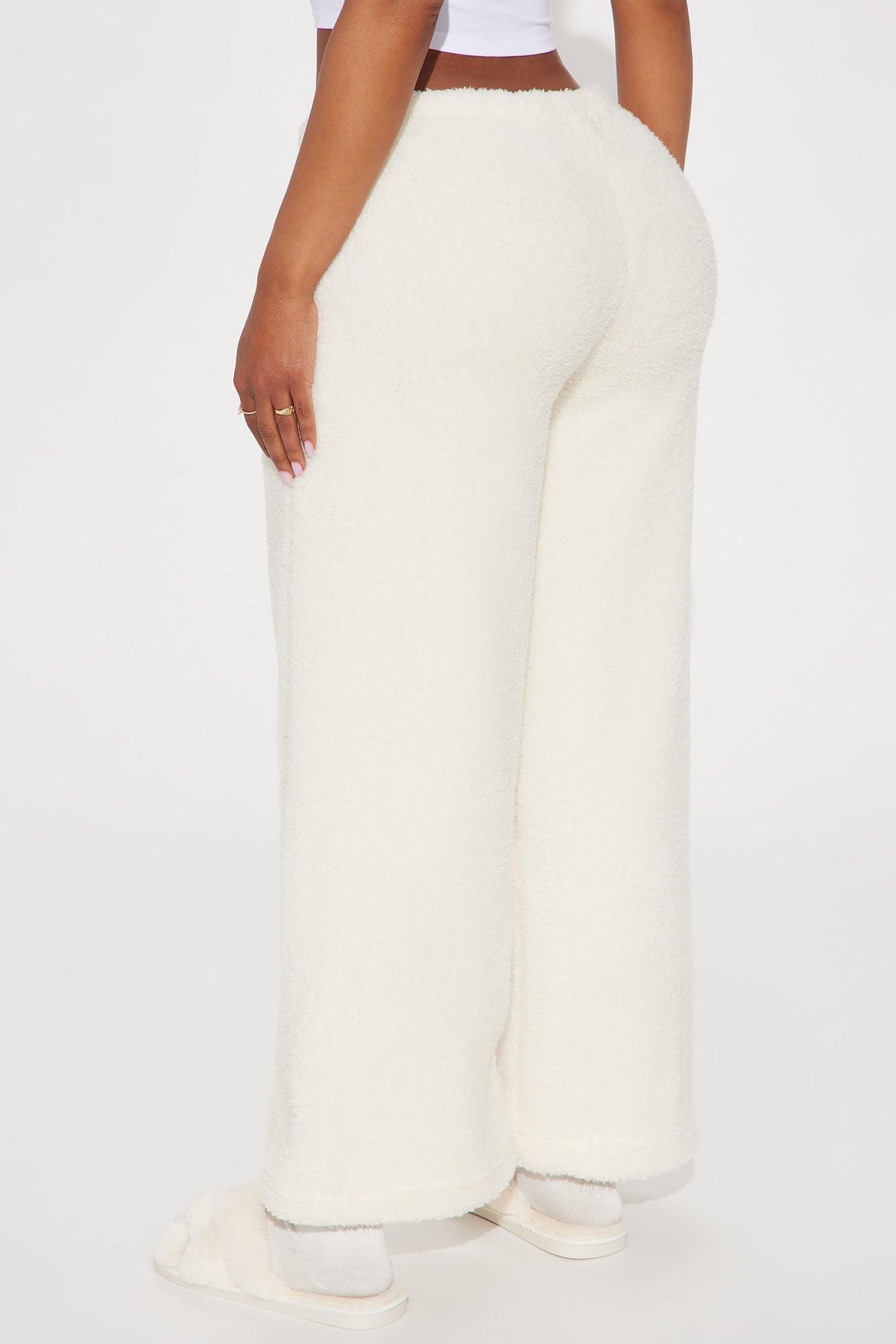 Snuggle Vibes Sherpa PJ Pants - Ivory Product Image