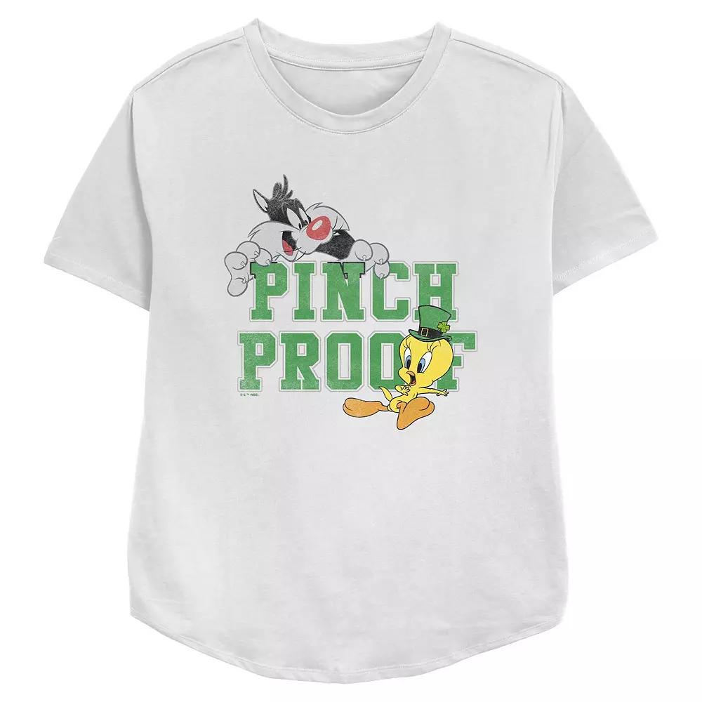 Women's Looney Tunes Sylvester And Tweety Bird Pinch Proof Relaxed Fit Graphic Tee,  Product Image