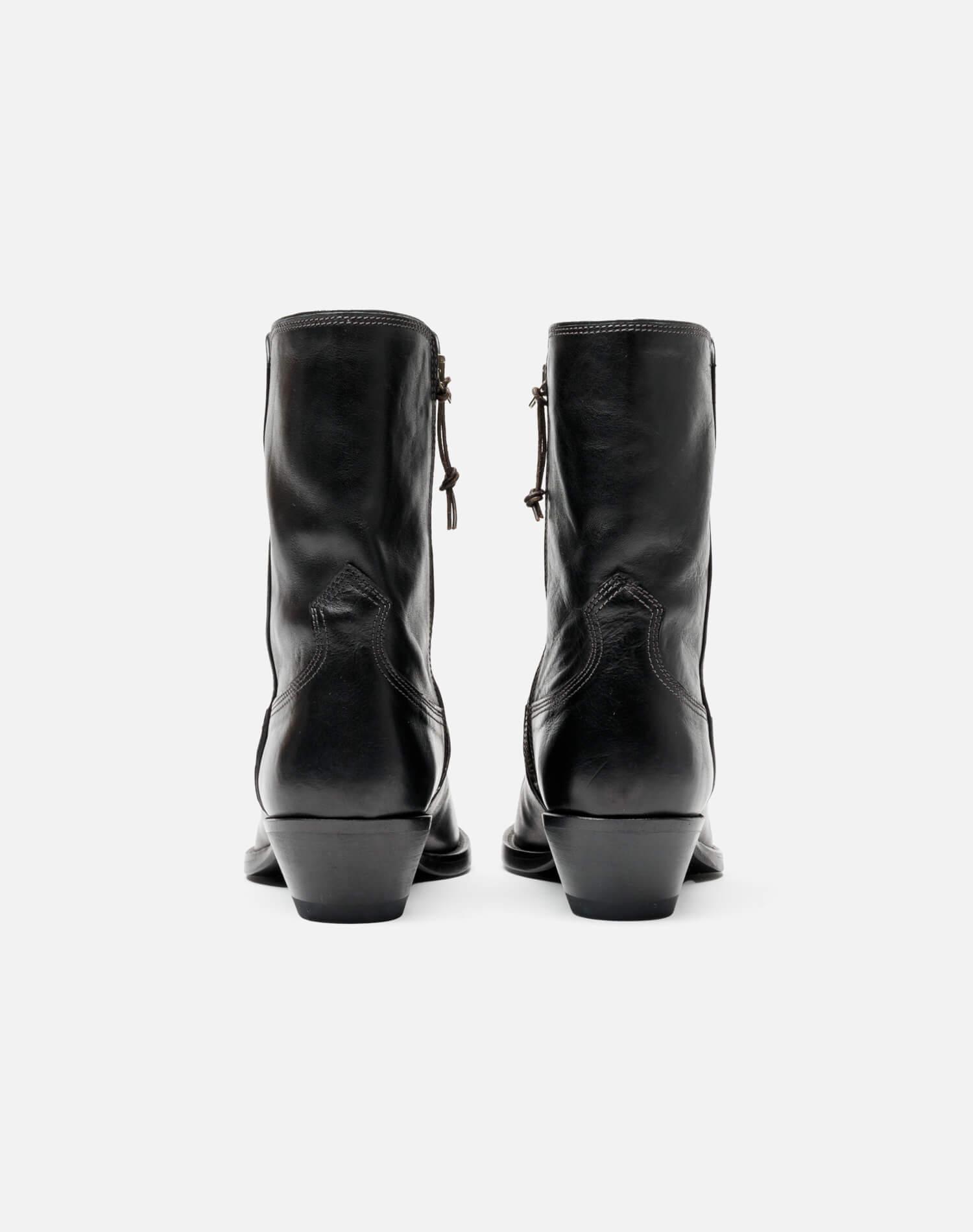Western Boot - Black Leather Product Image