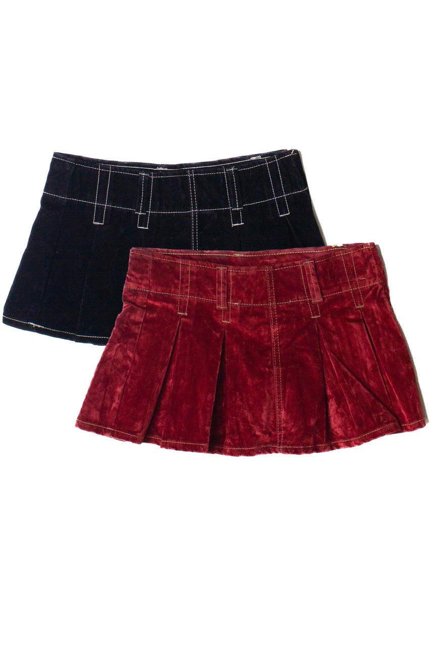 Low Rise Velvet Suede Mini Skort Product Image
