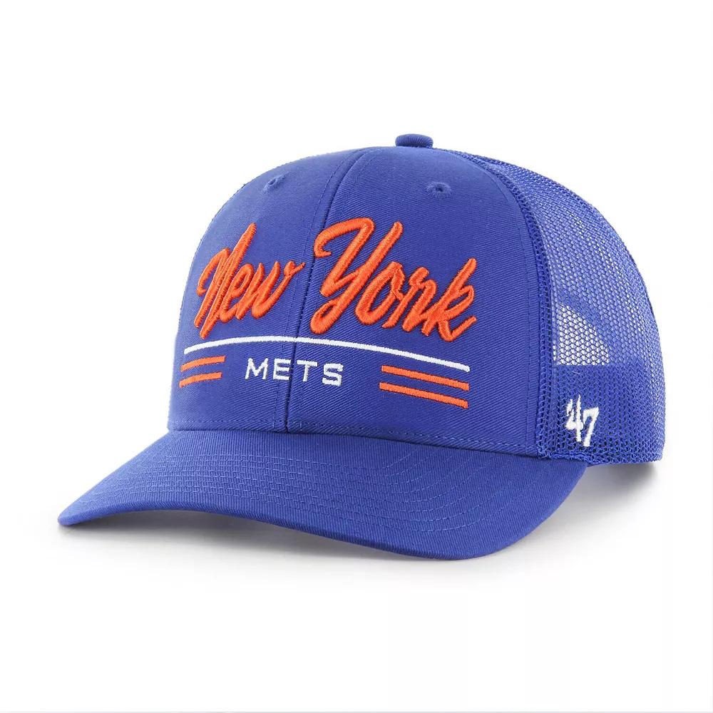 Men's '47 Royal New York Mets Garner Trucker Adjustable Hat, Blue Product Image