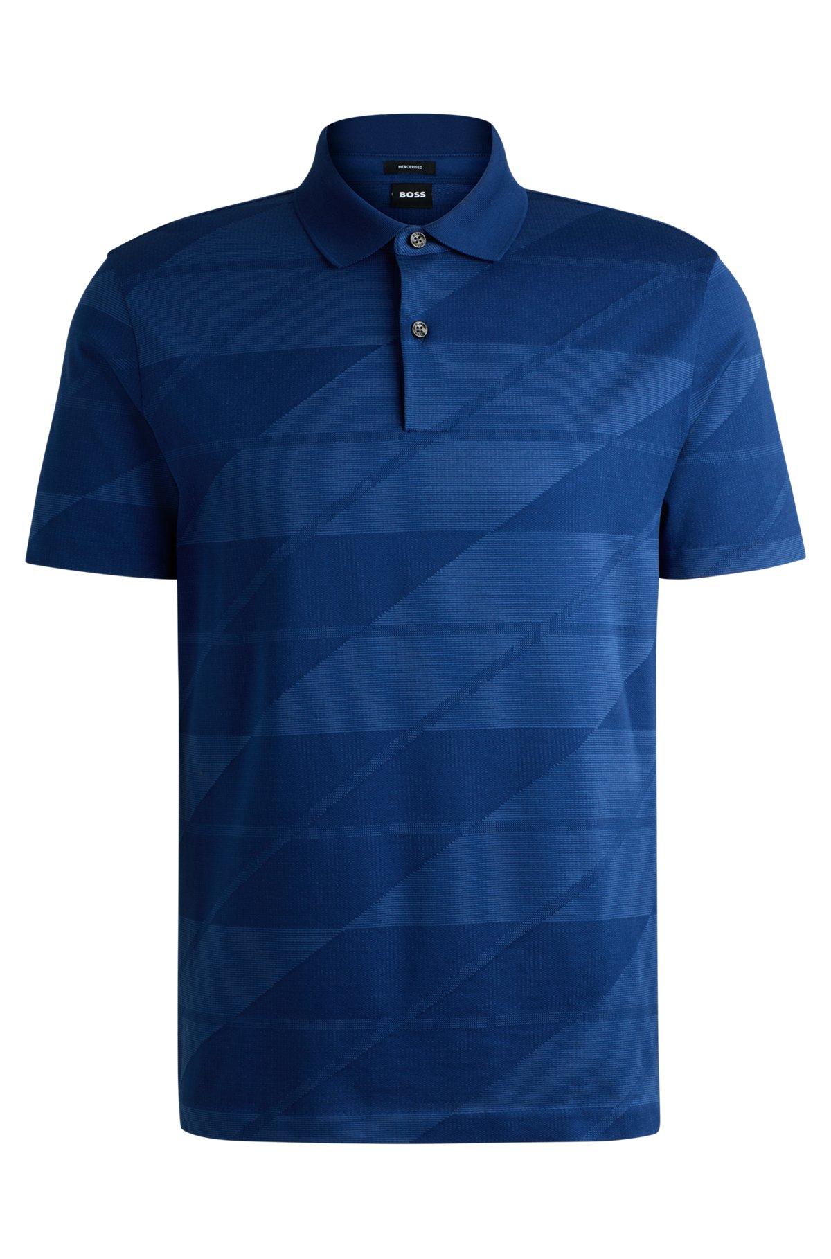 Mercerized-cotton polo shirt with jacquard pattern Product Image