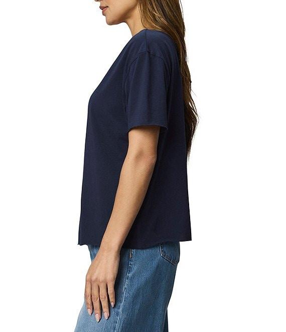 Splendid Kacey Knit Jersey Short Sleeve V-Neck Tee Shirt Product Image