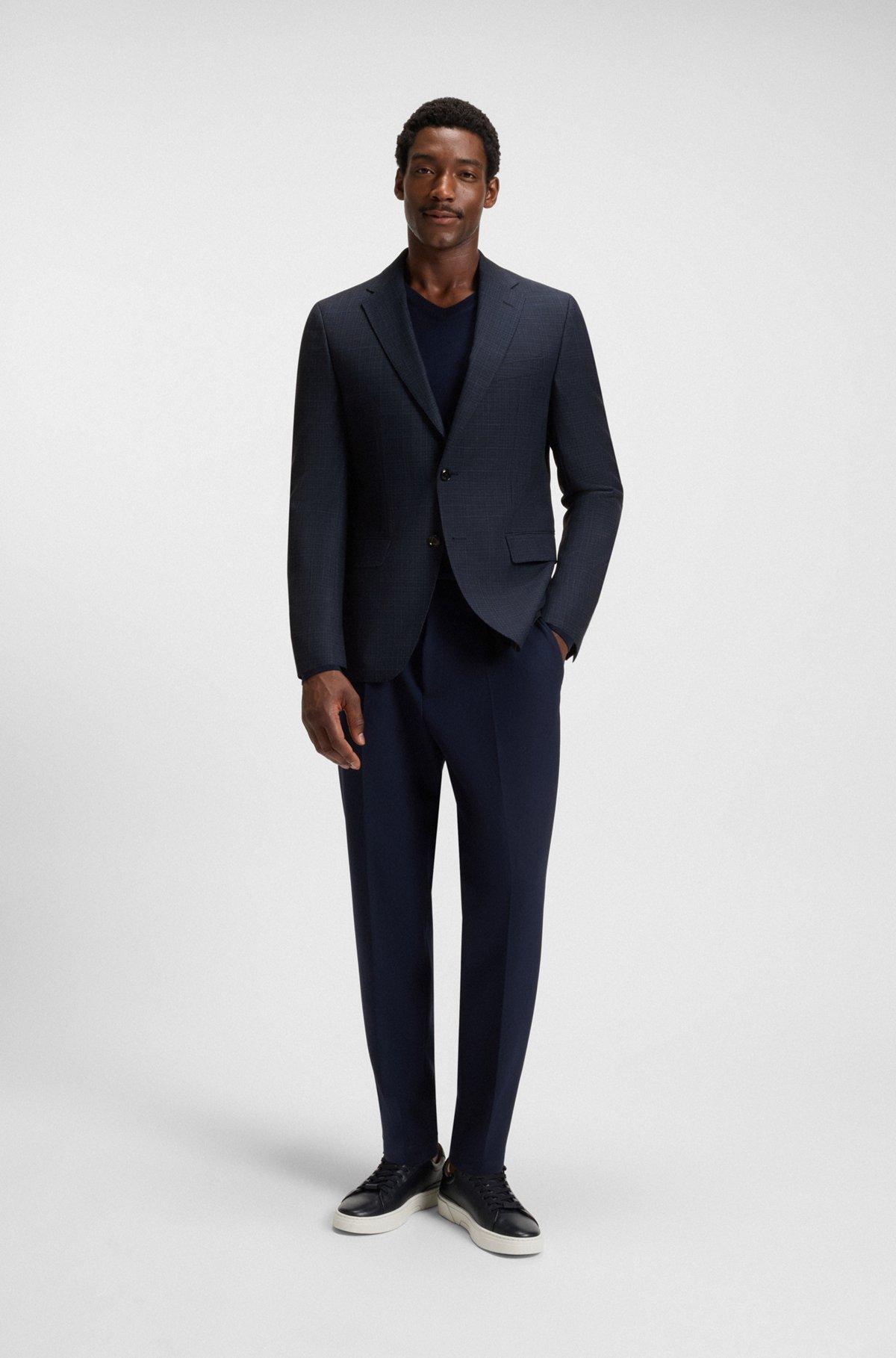 Slim-fit blazer in checked virgin wool Product Image