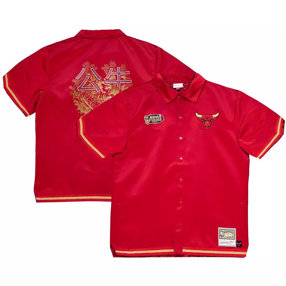 Men's Mitchell & Ness  Red Chicago Bulls Chinese New Year 4.0 Full-Snap Shooting Shirt, Size: Large Product Image
