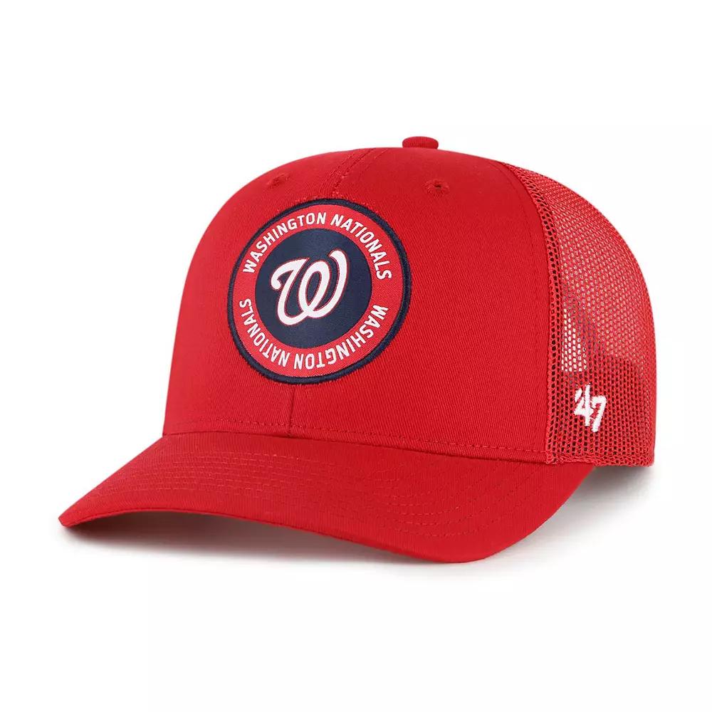 Men's '47 Red Washington Nationals Unveil Trucker Adjustable Hat Product Image