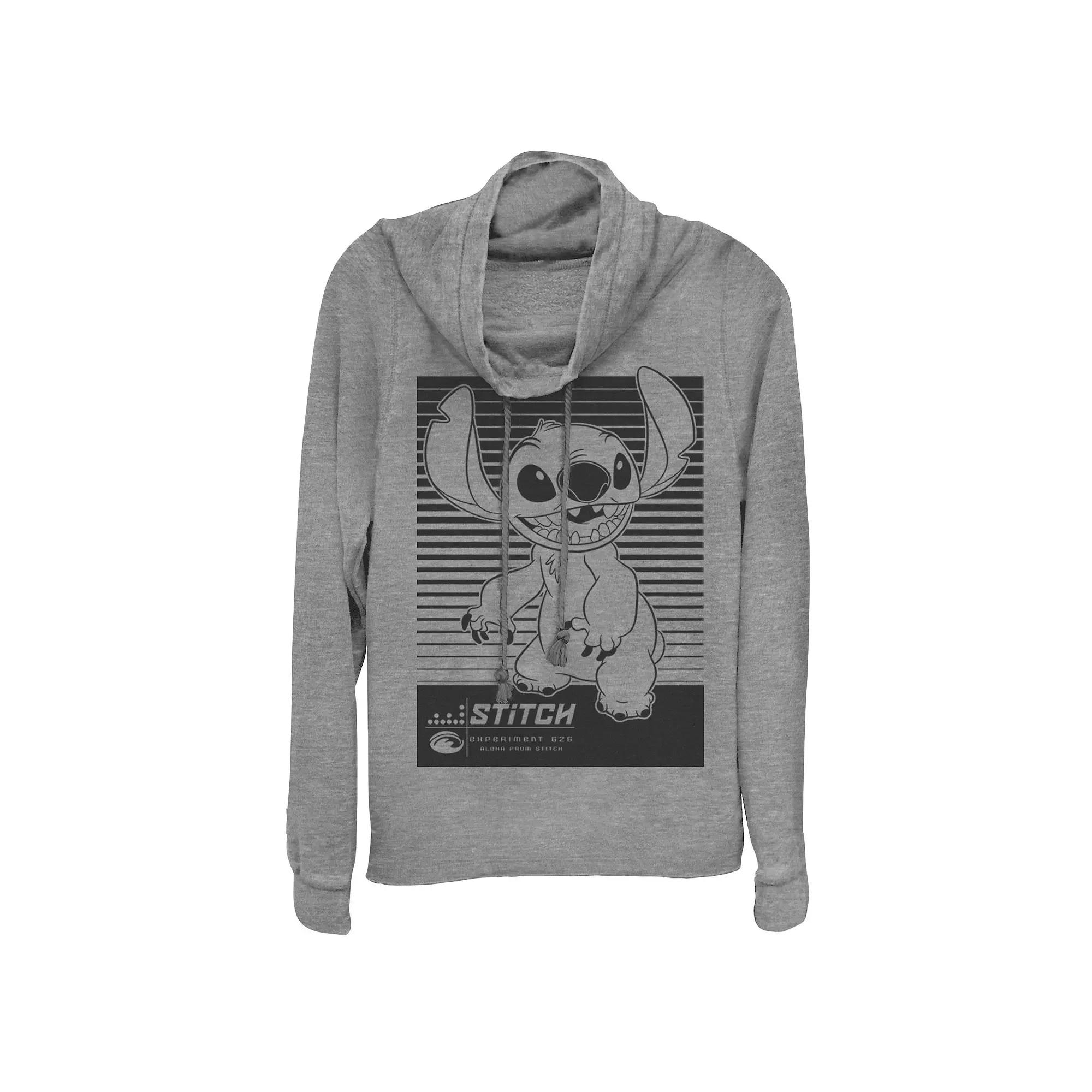 Disney's Lilo & Stitch Juniors' Experiment 626 Poster Graphic Cowlneck Graphic Lightweight Long Sleeve, Girl's,  Product Image