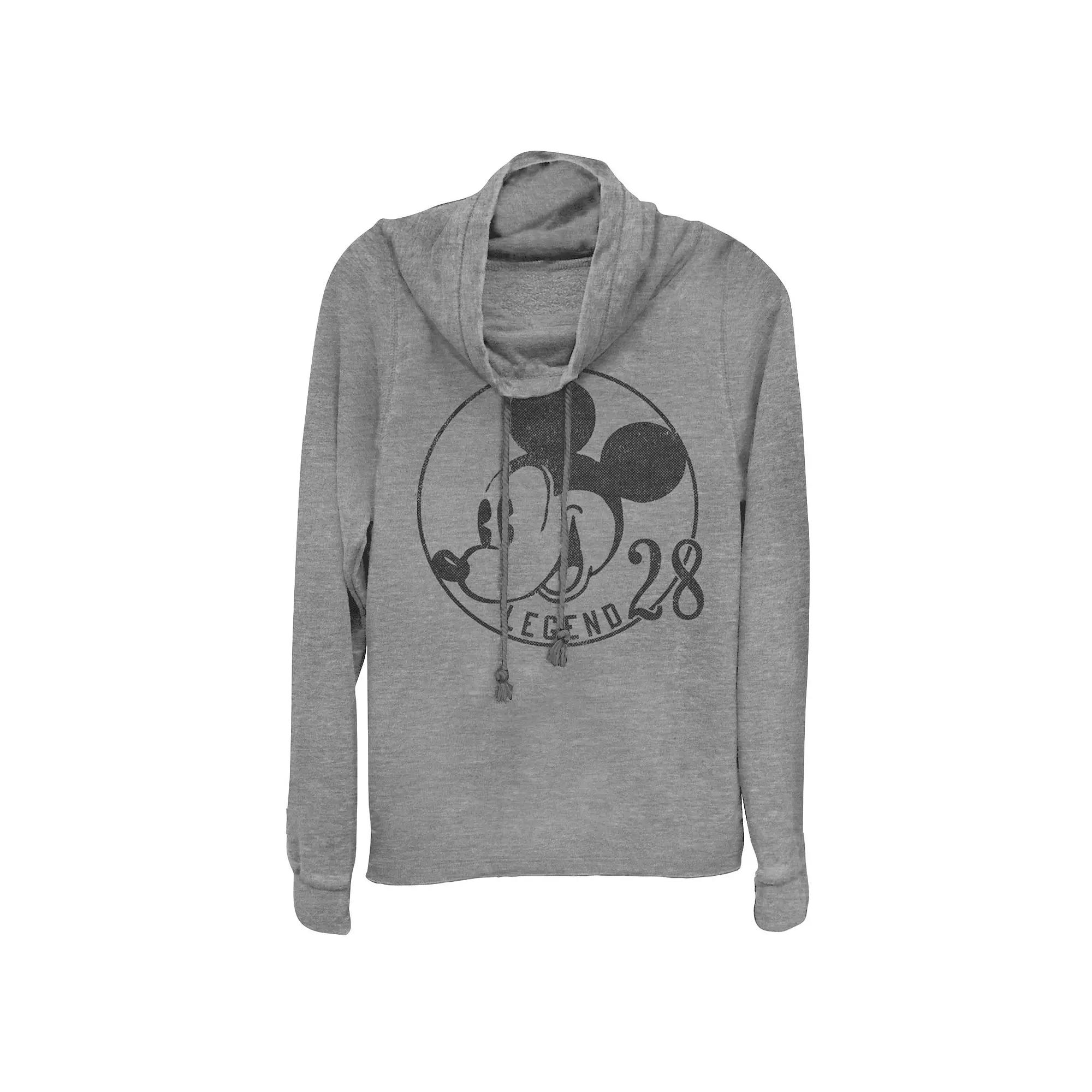 Disney's Mickey & Friends Juniors' Legend 28 Cowlneck Graphic Lightweight Long Sleeve, Girl's,  Product Image