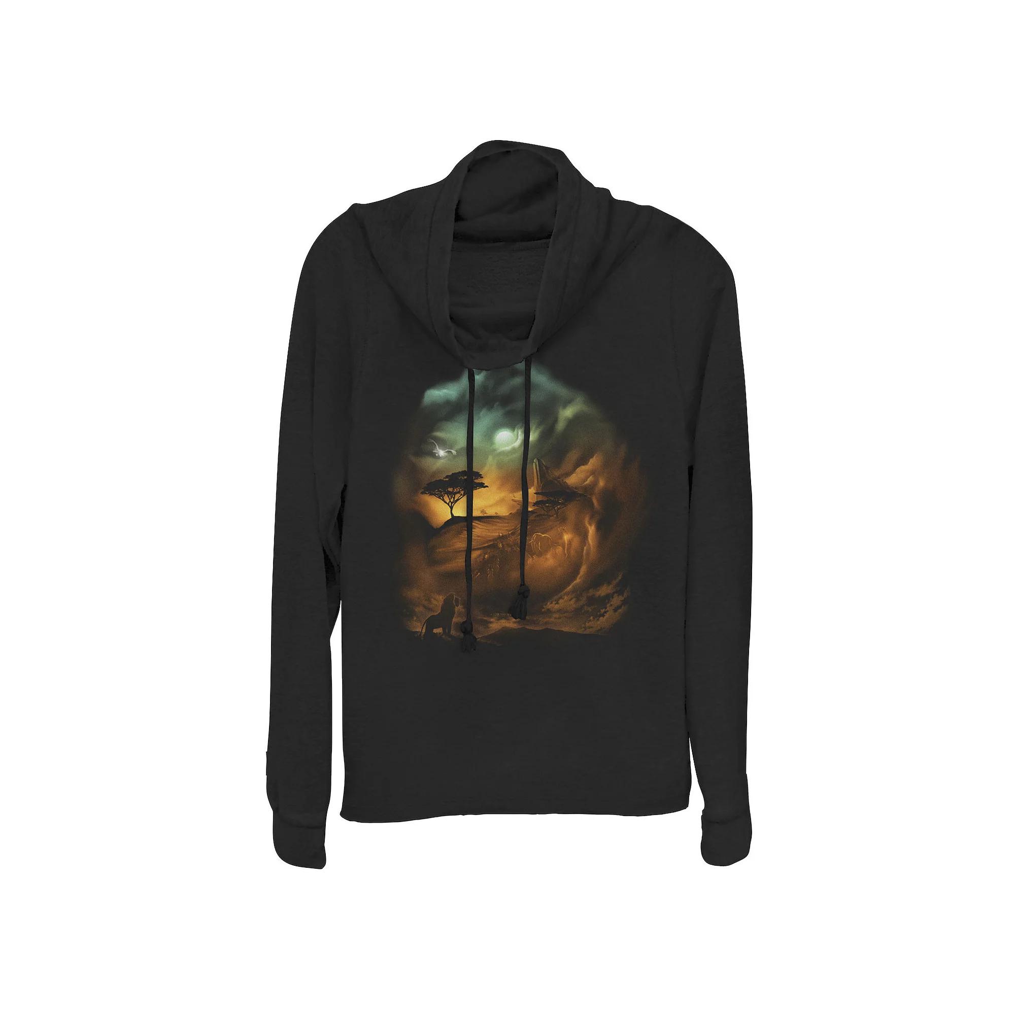 Disney's Lion King Juniors' Birth Of A King Cowlneck Graphic Lightweight Long Sleeve, Girl's,  Product Image