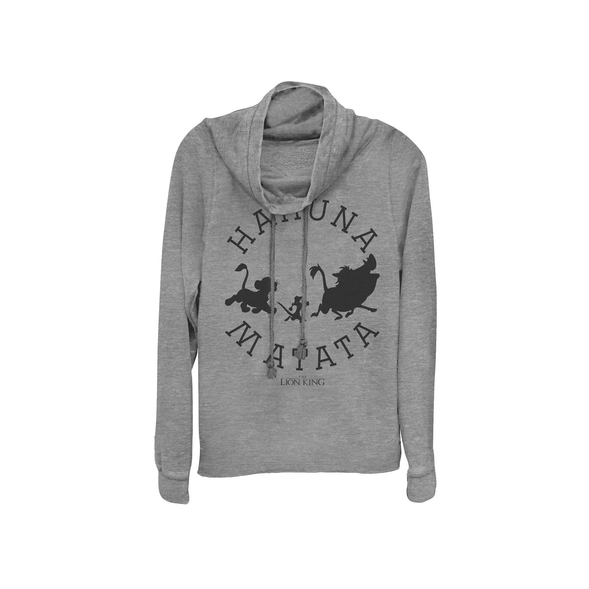 Disney's Lion King Juniors' Hakuna Matata Cowlneck Graphic Lightweight Long Sleeve, Girl's,  Product Image