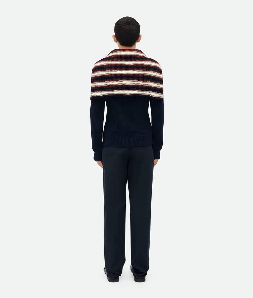 Men's Cotton Striped Cardigan in Navy/rust/chalk Product Image