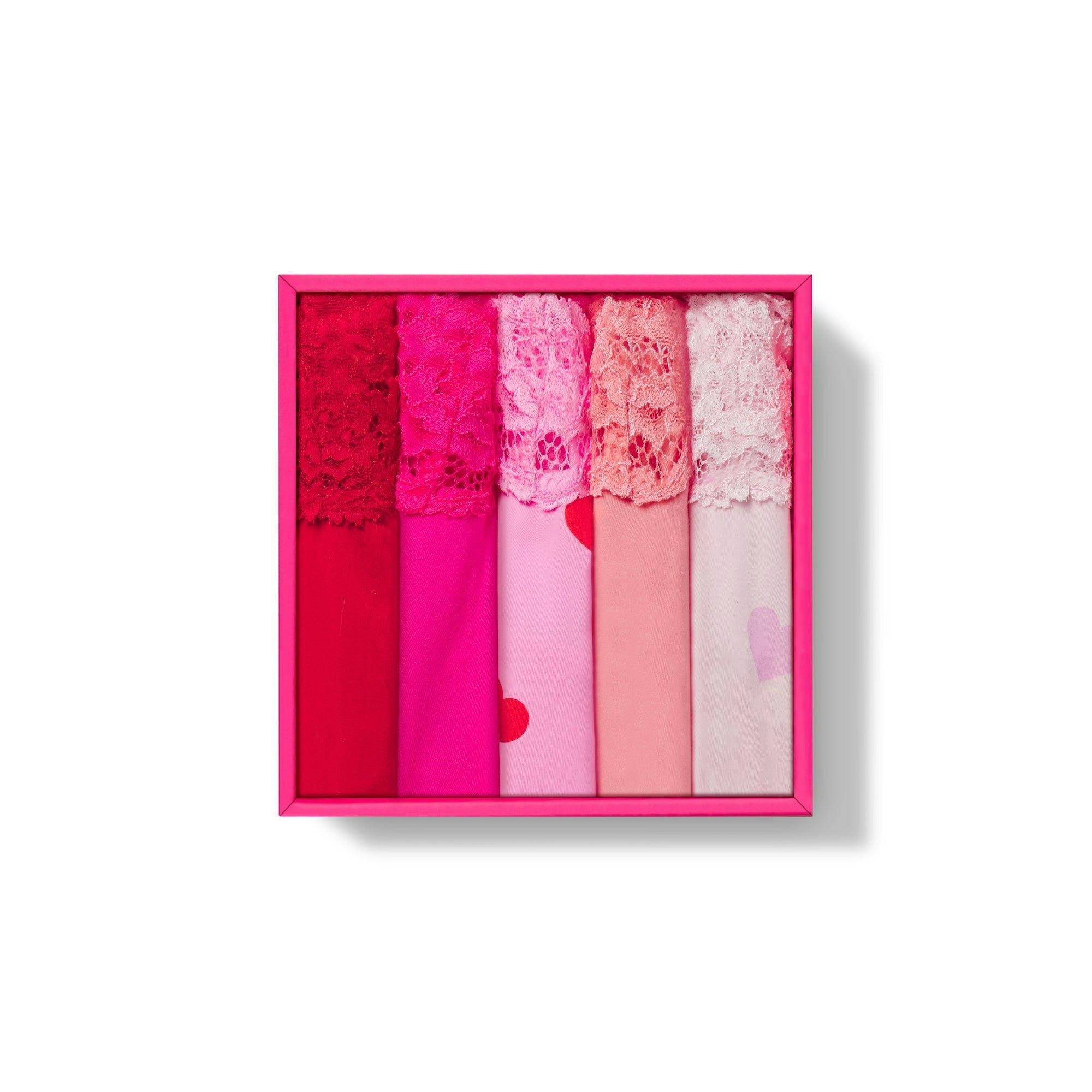 FITS EVERYBODY LACE DIPPED THONG 5-PACK | HEART BREAKER MULTI Product Image