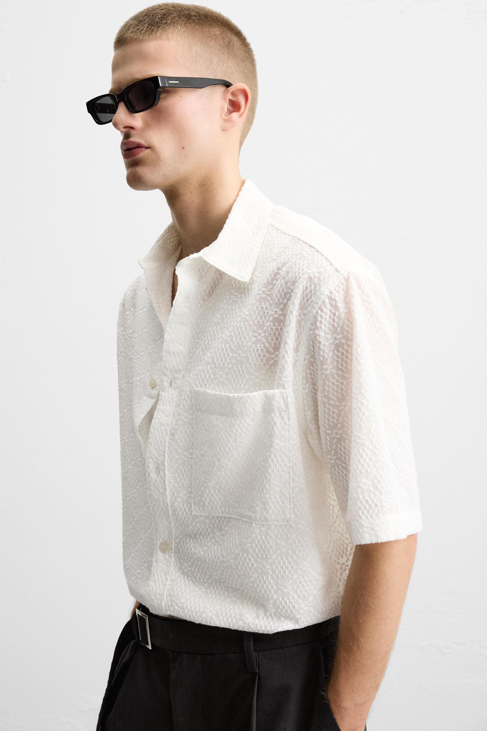 GEOMETRIC EMBROIDERED SHIRT Product Image