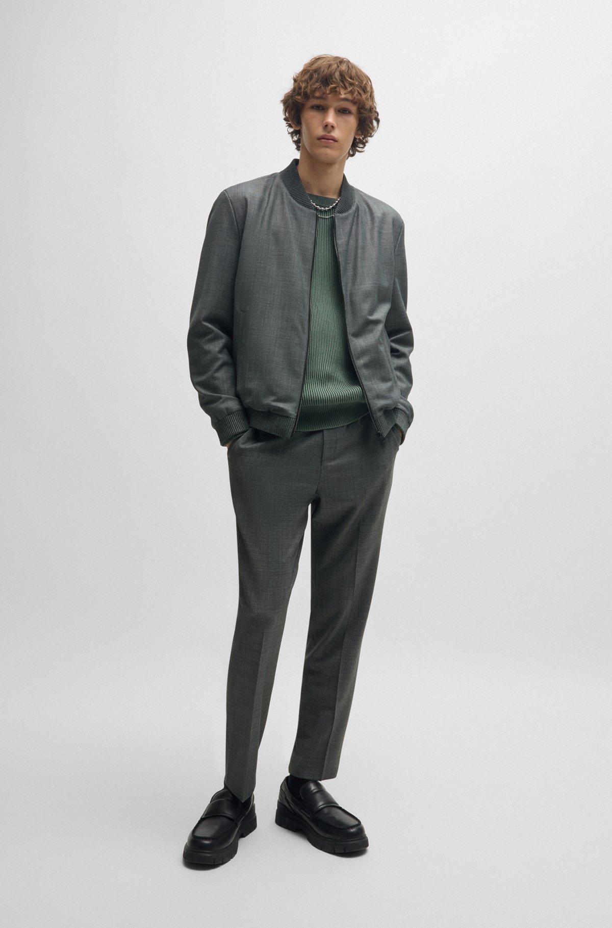 Slim-fit jacket in micro-patterned birdseye cloth Product Image