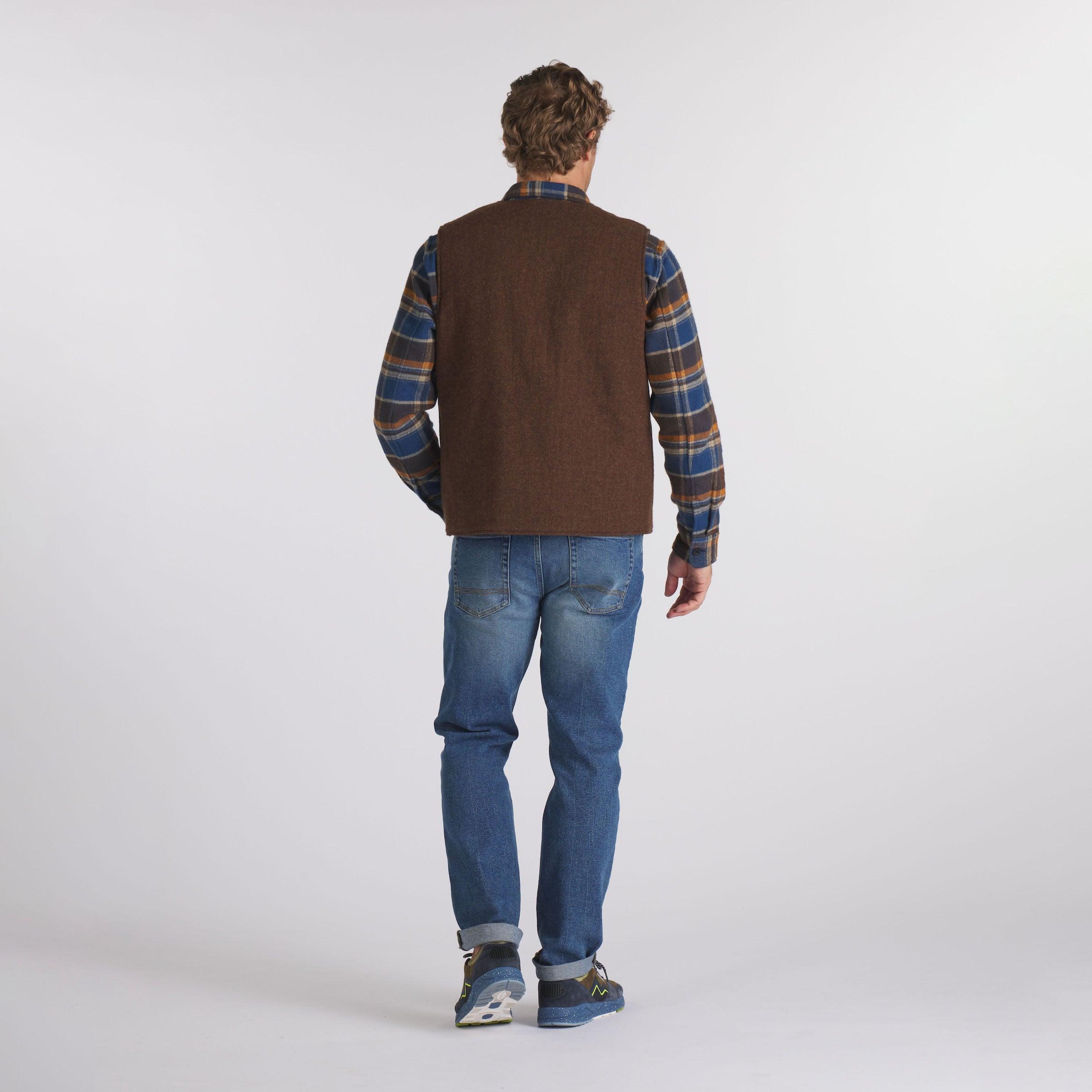 Country Tweed Reversible Vest - Chestnut Product Image