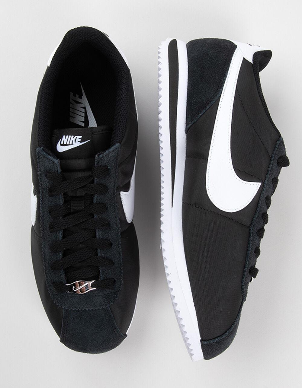NIKE Cortez Textile Mens Shoes - BLACK/WHITE Product Image