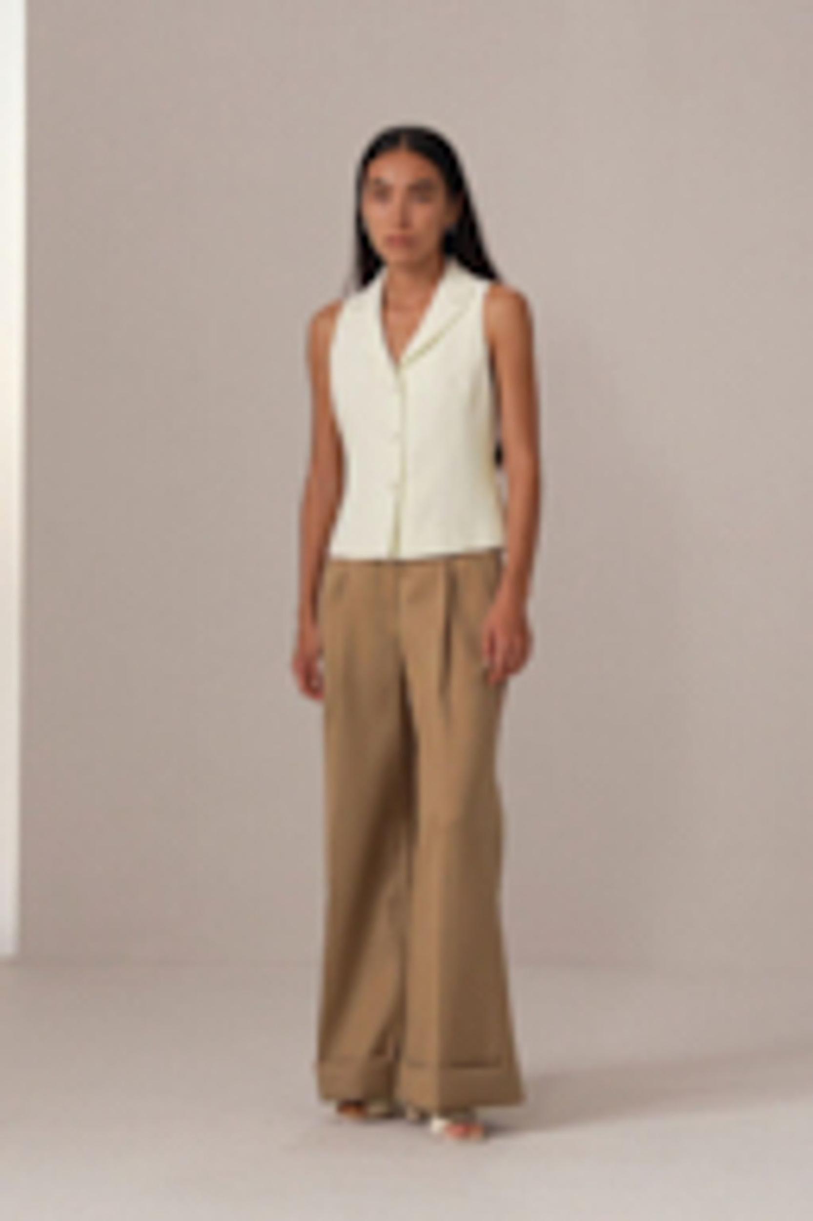 LILYSILK Womens Sleeveless Blazer Vest - Lily White Mulberry Silk - Feminine Slim Fit Tops 16 Product Image