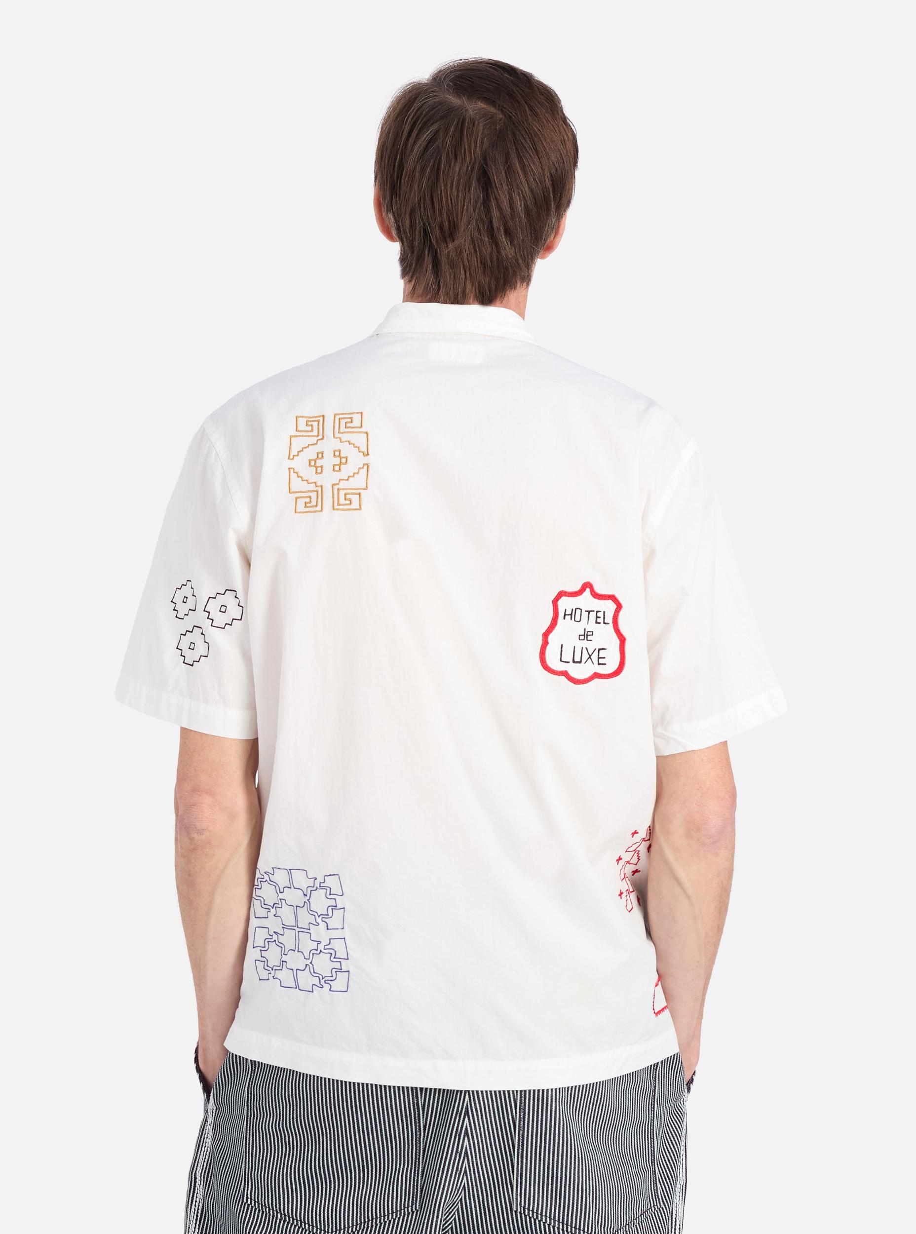 Universal Works Minari Shirt in Embroidered Ecru Poplin Product Image