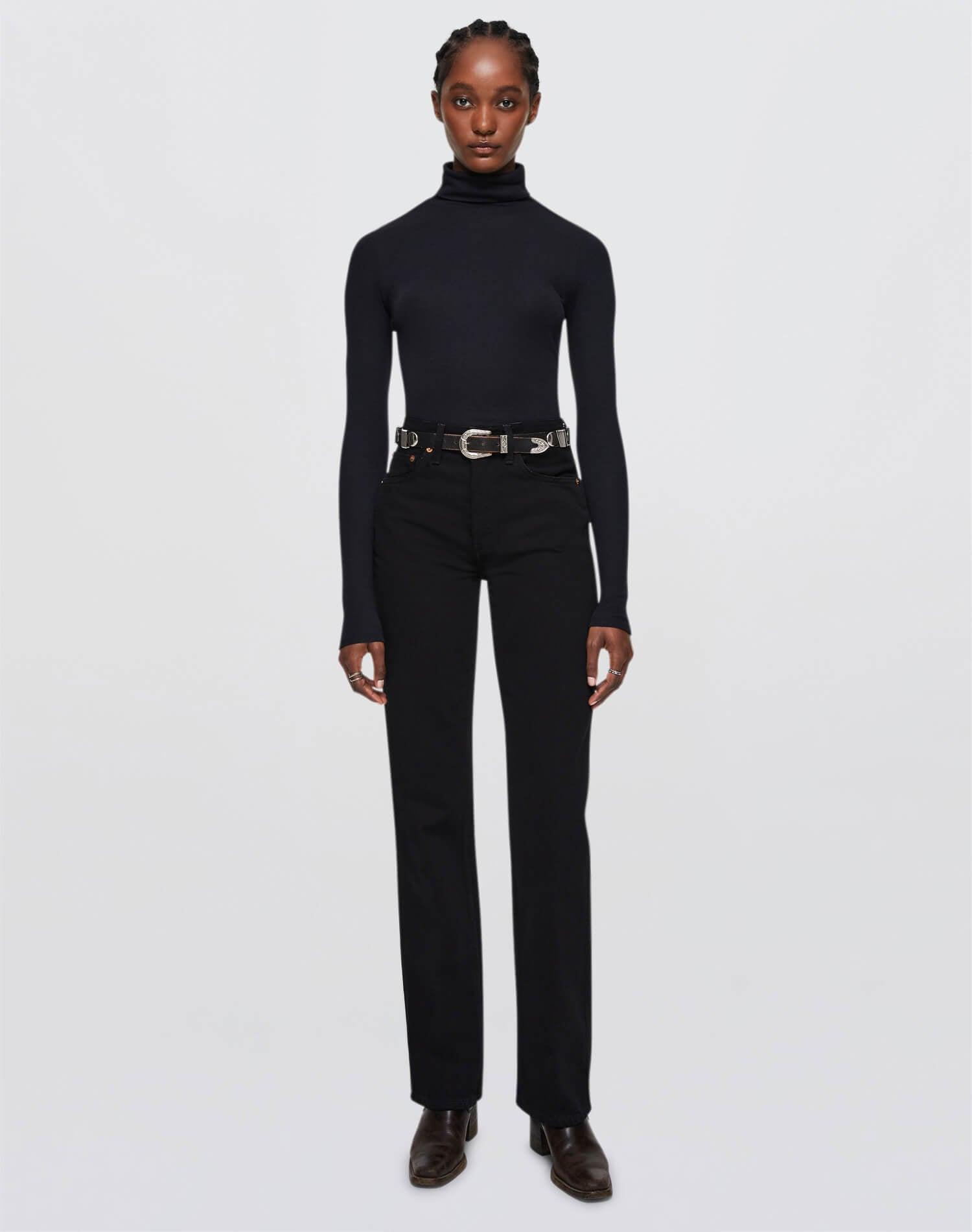 Ribbed Turtleneck - Black Female Product Image