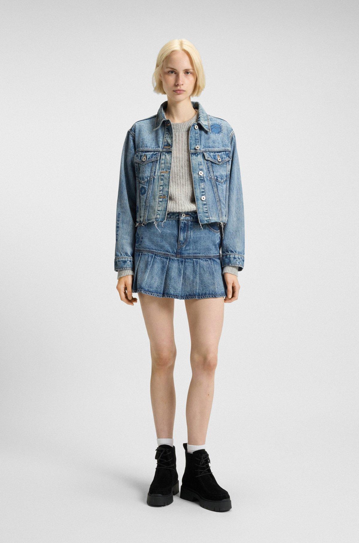 Lace-up boots in suede with removable logo tag Product Image