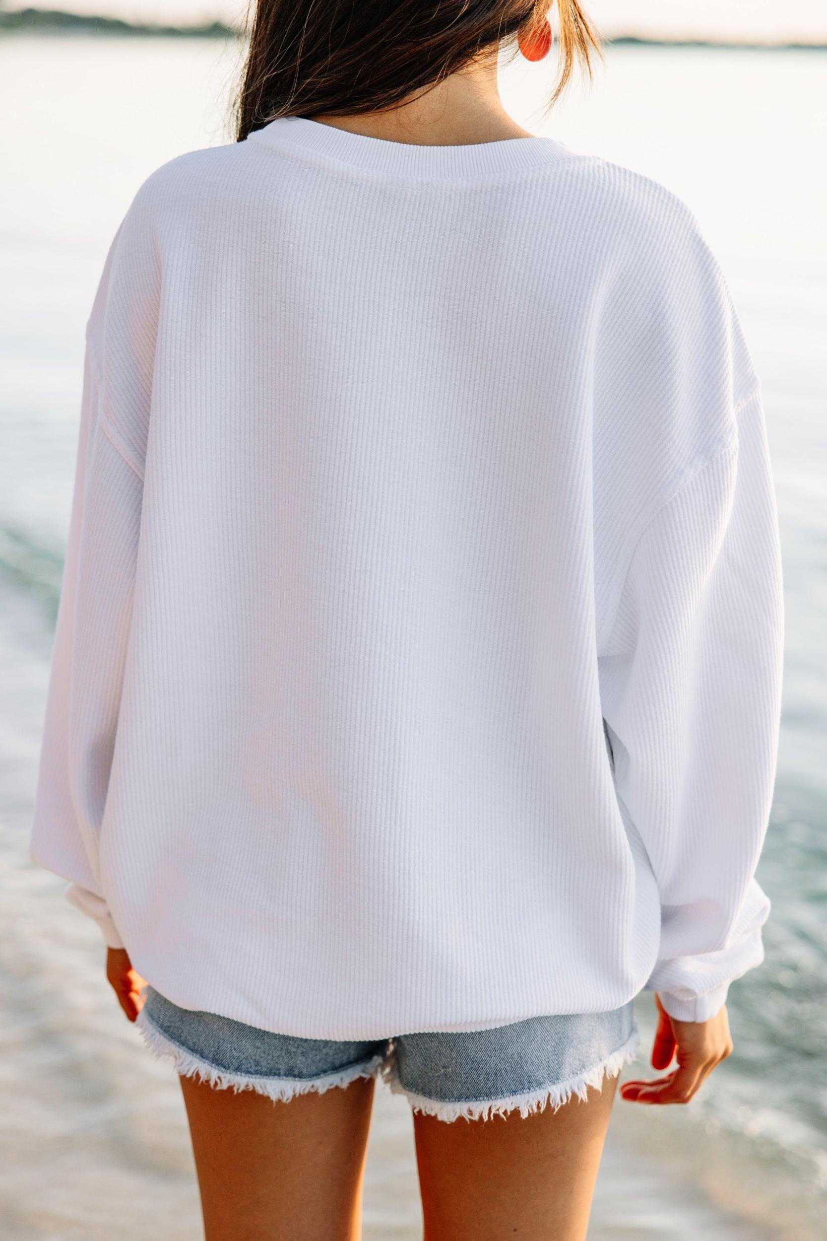 Bride White Corded Embroidered Sweatshirt Female Product Image